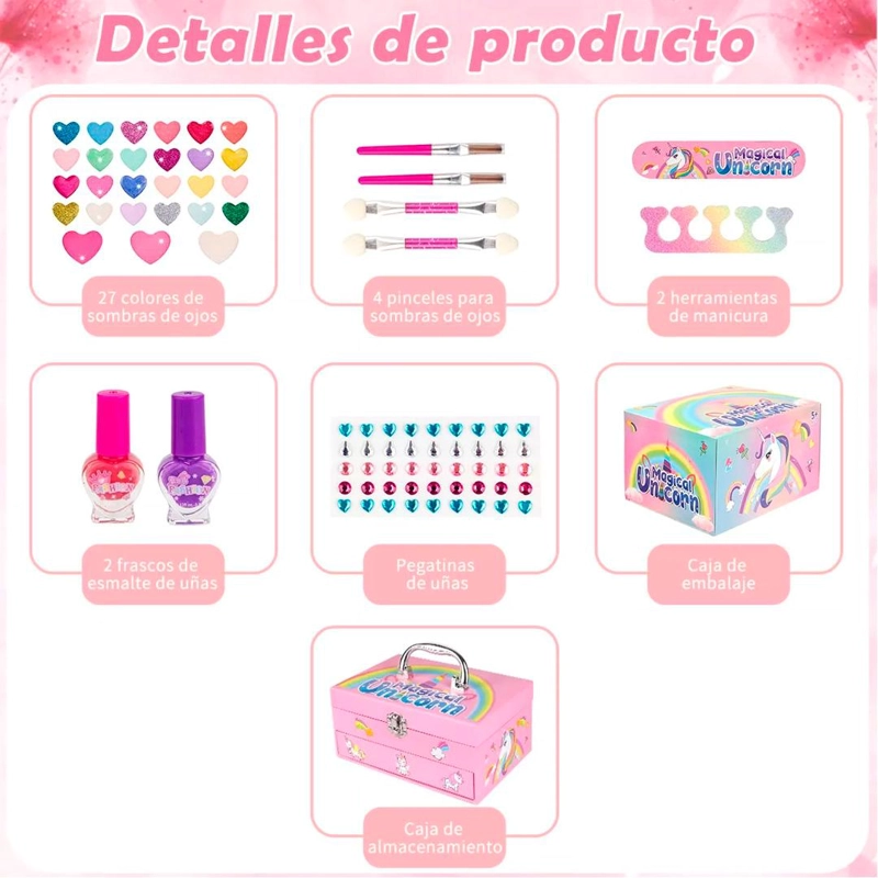 JUEGO MAQUILLAJE SET UNICORNIO PARA NIÑOS - 2