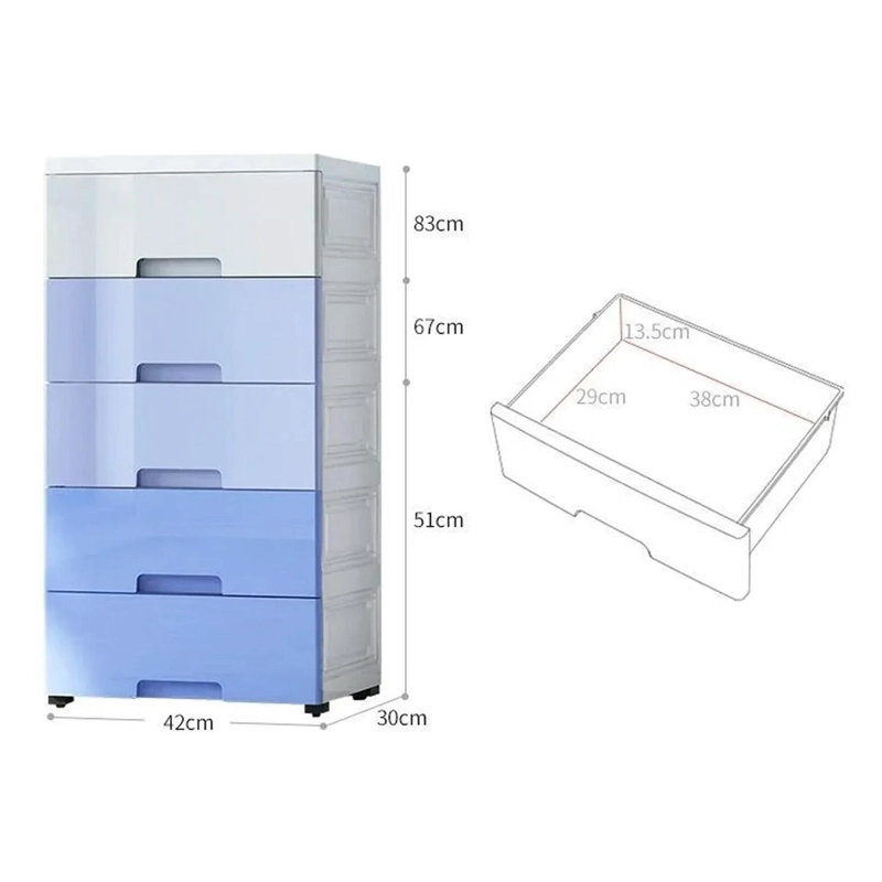 CAJONES DE 5 PISOS COCINA, BAÑO, CLOSET CON RUEDAS Y LLAVE - 2