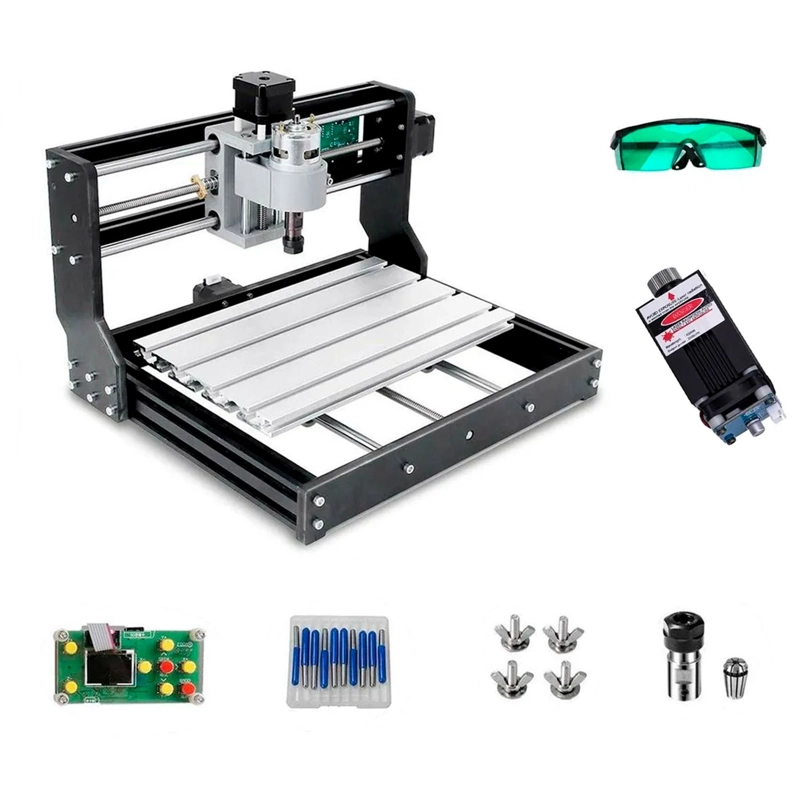 CNC ROUTER KIT 3018 PRO GRBL CONTROL 3 EJES GRABADORA LASER 2.5W - 1