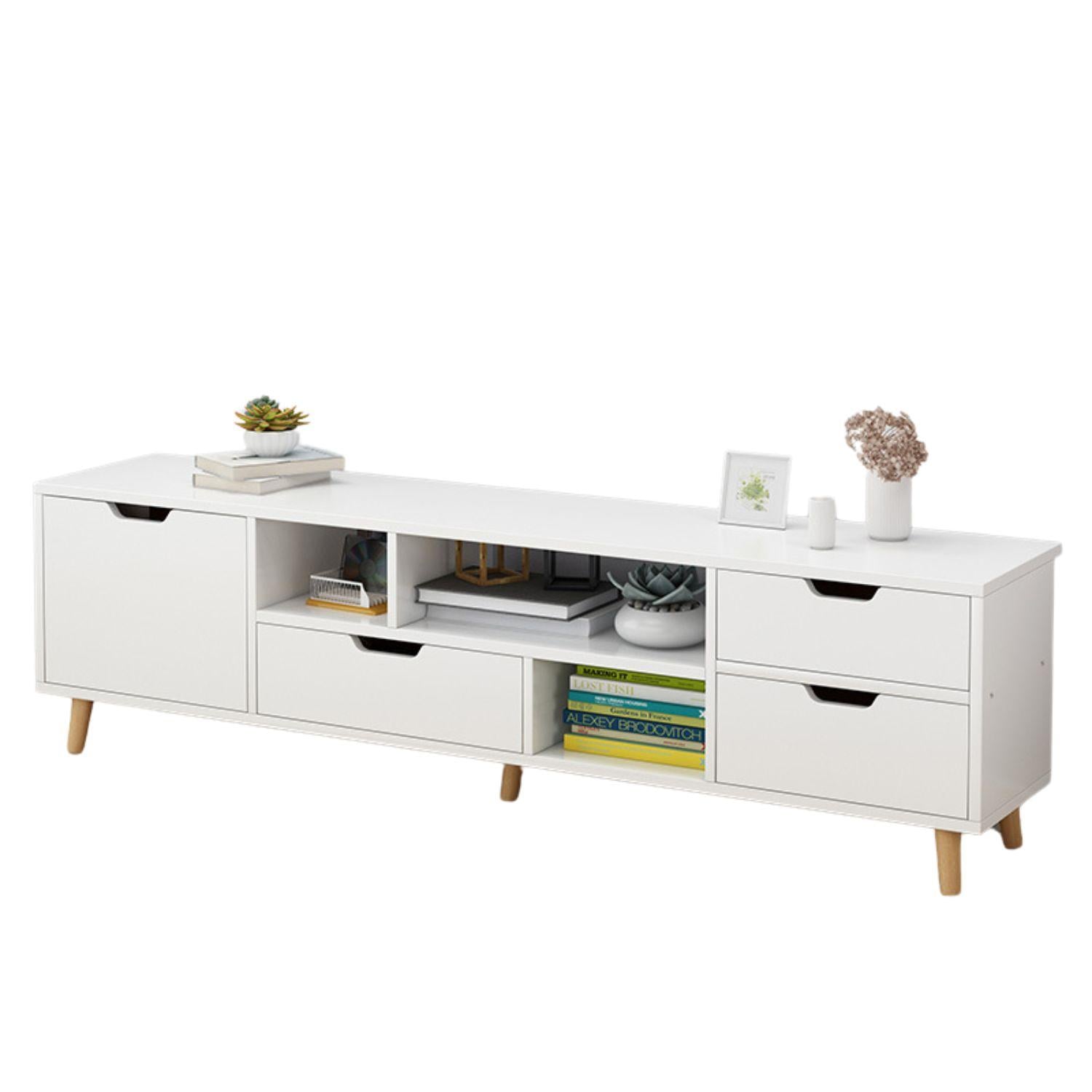 RACK TV 140X30X38CM 4 CAJONES CHIC HOME - CAFE - 1