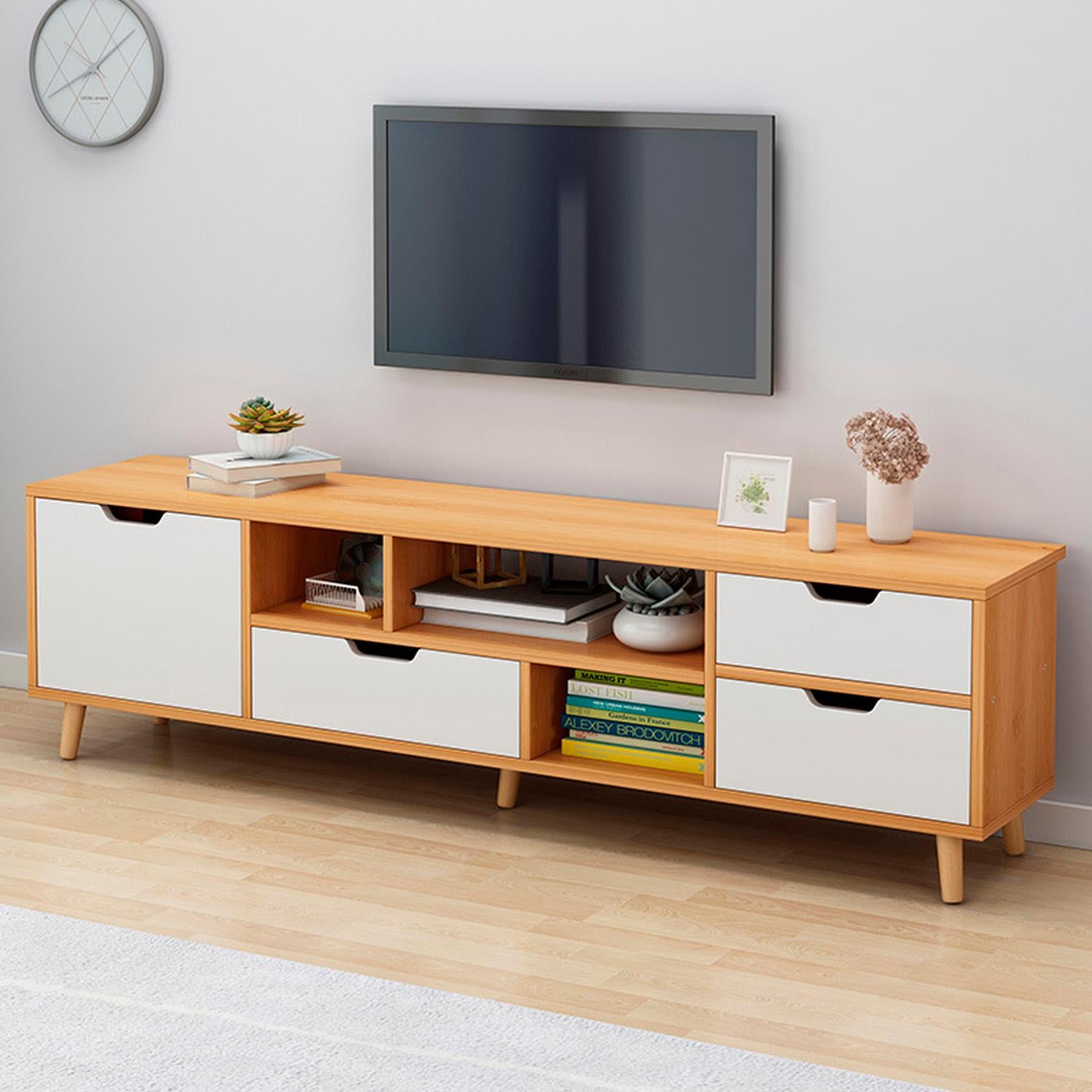 RACK TV 140X30X38CM 4 CAJONES CHIC HOME - CAFE - 2