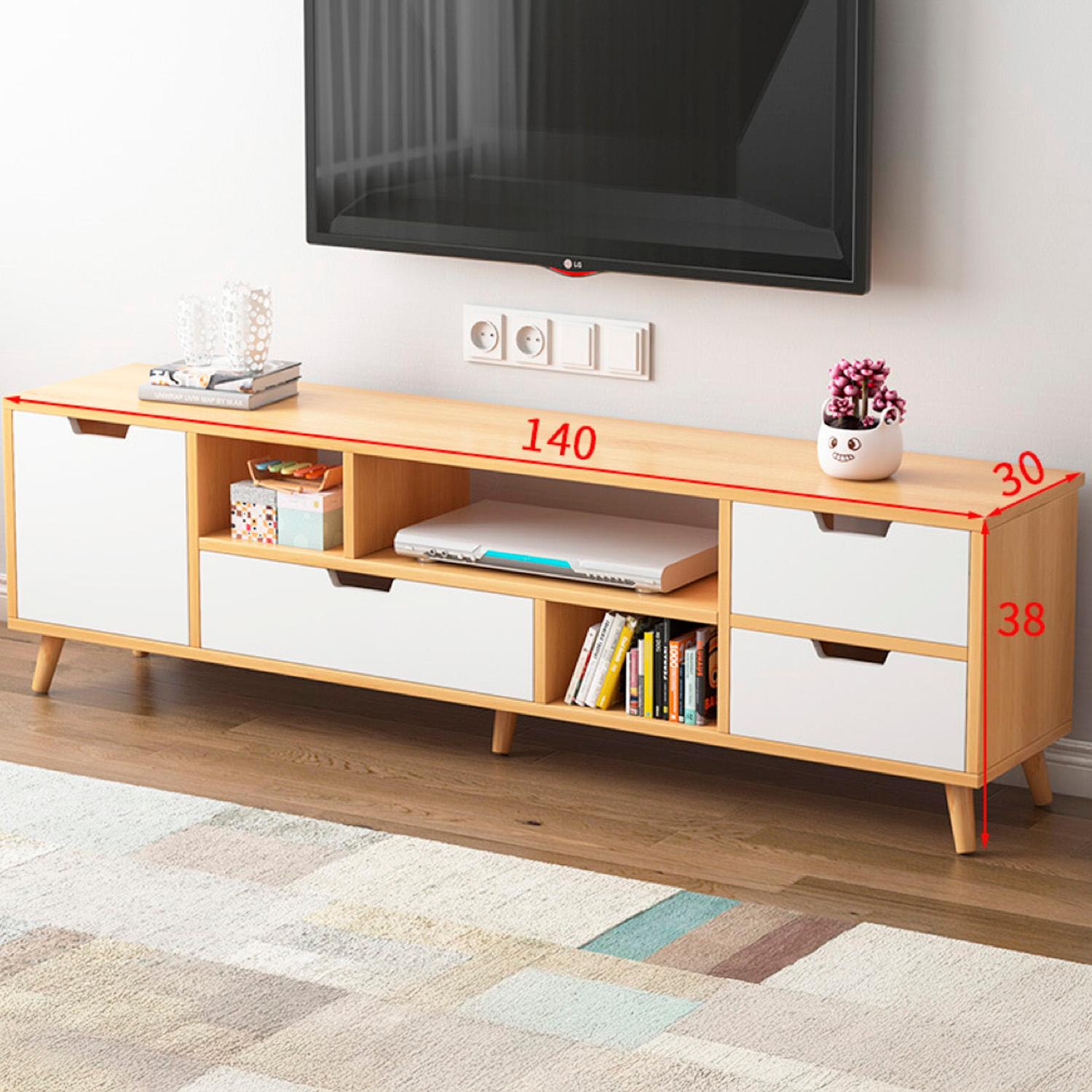 RACK TV 140X30X38CM 4 CAJONES CHIC HOME - CAFE - 3