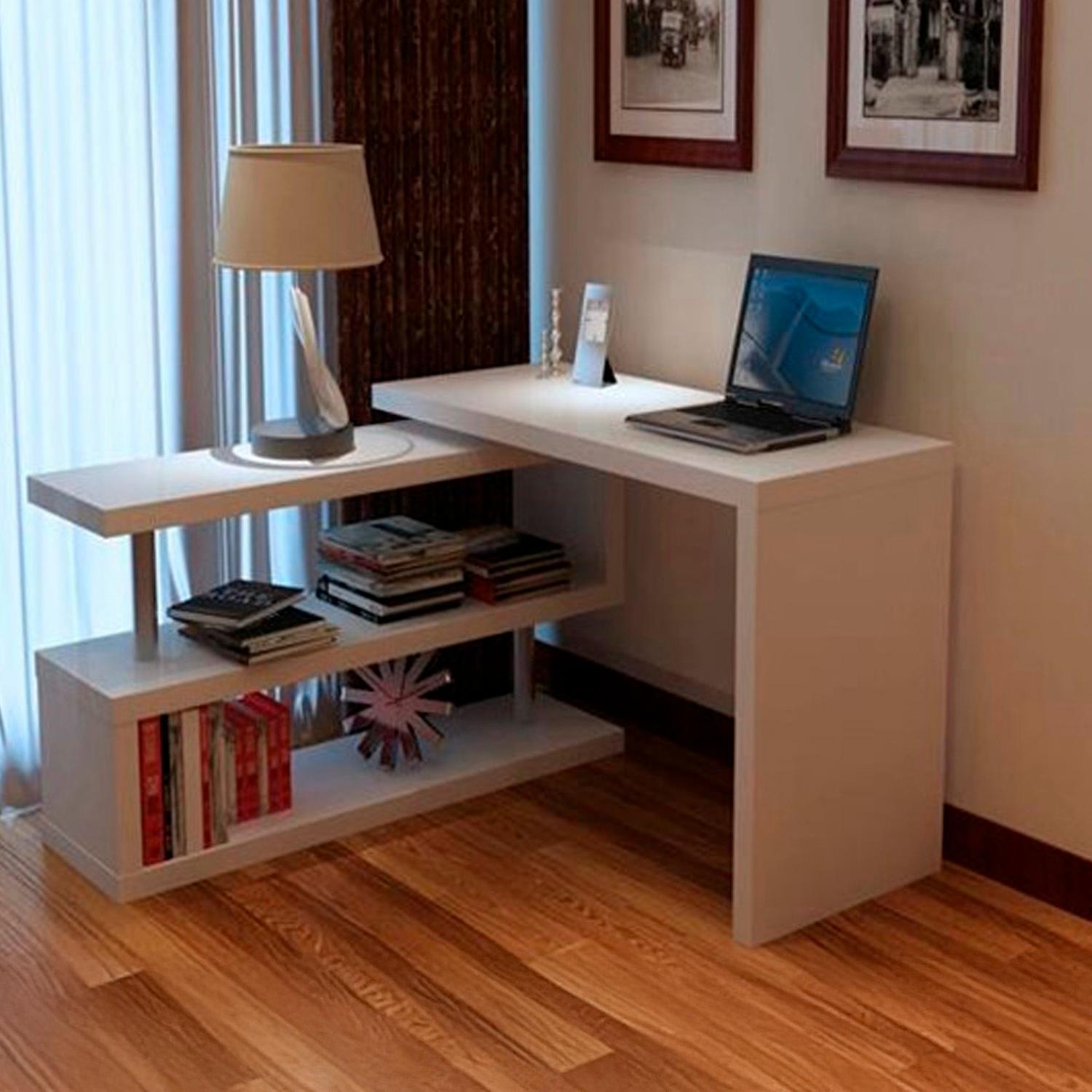 ESCRITORIO MODERNO EN L 140*50*75CM CHIC HOME - BLANCO - 5