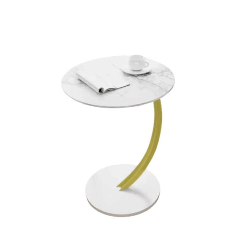 MESA REDONDA LIVING LATERAL, MESA AUXILIAR DISENO MARMOL CHIC HOME