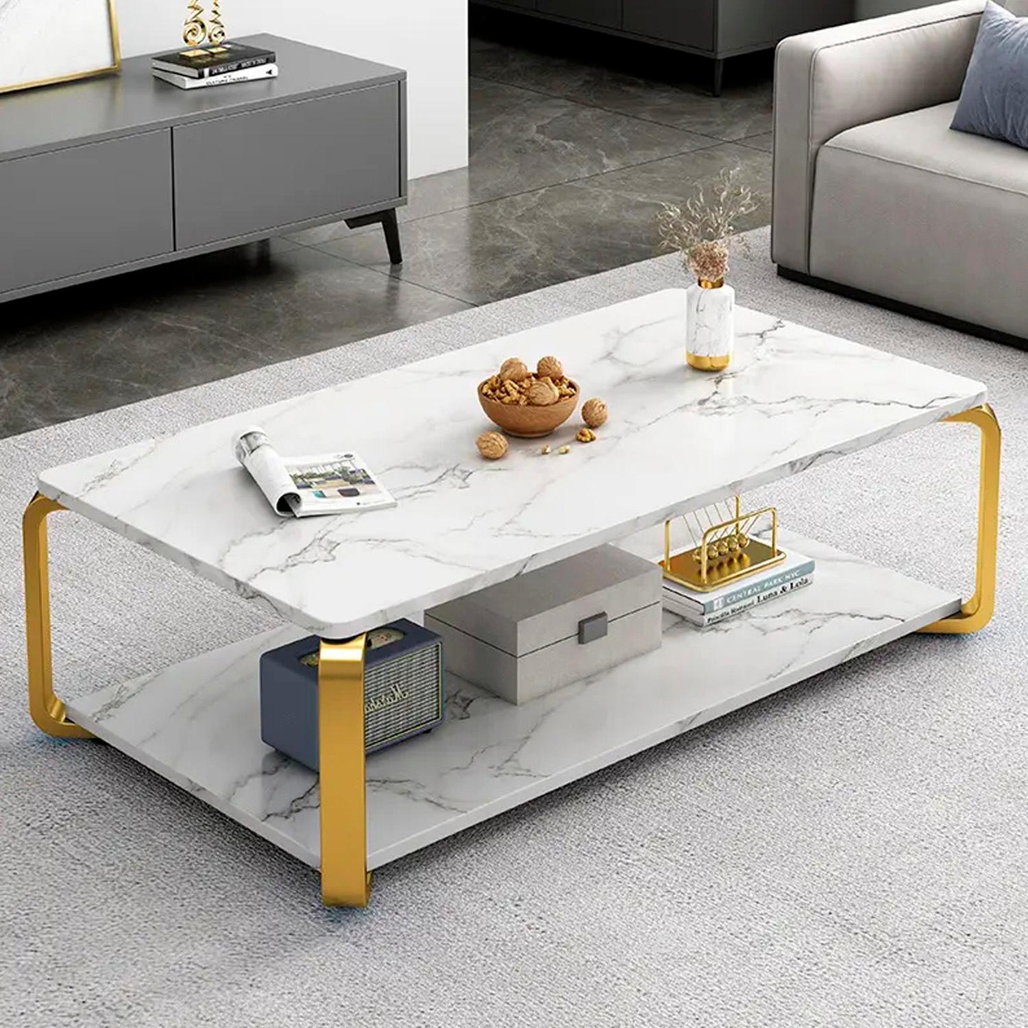MESA RECTANGULAR DOBLE NIVEL MARMOLADA CHICHOME - BLANCO - 2