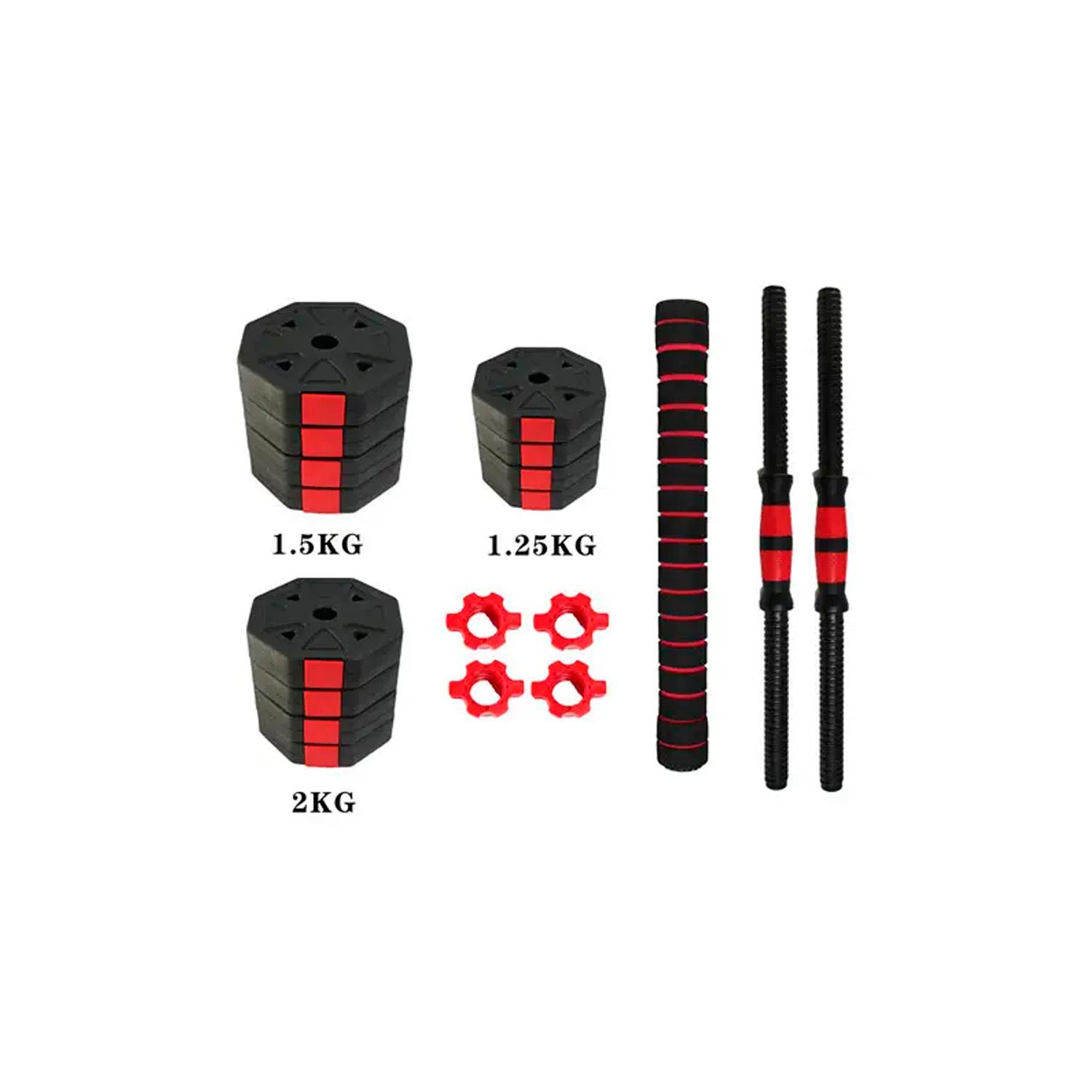 MANCUERNAS AJUSTABLES SET 20KG 3 EN 1 + BARRA + KETTLEBELL BOOST FITNESS - 2