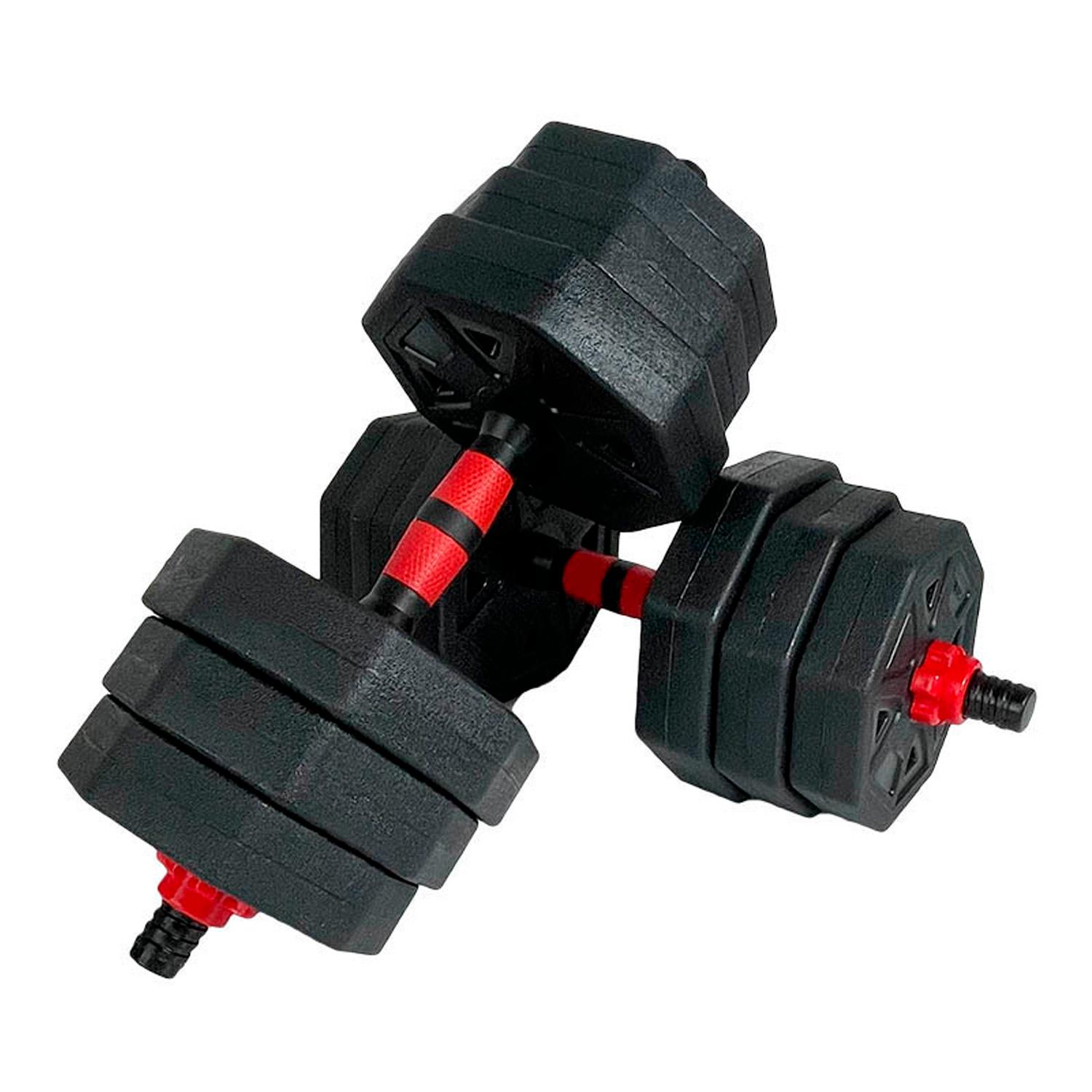 MANCUERNAS AJUSTABLES SET 20KG 3 EN 1 + BARRA + KETTLEBELL BOOST FITNESS - 3