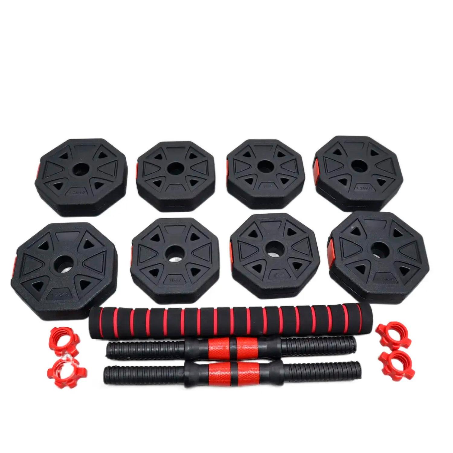 MANCUERNAS AJUSTABLES SET 20KG 3 EN 1 + BARRA + KETTLEBELL BOOST FITNESS - 5