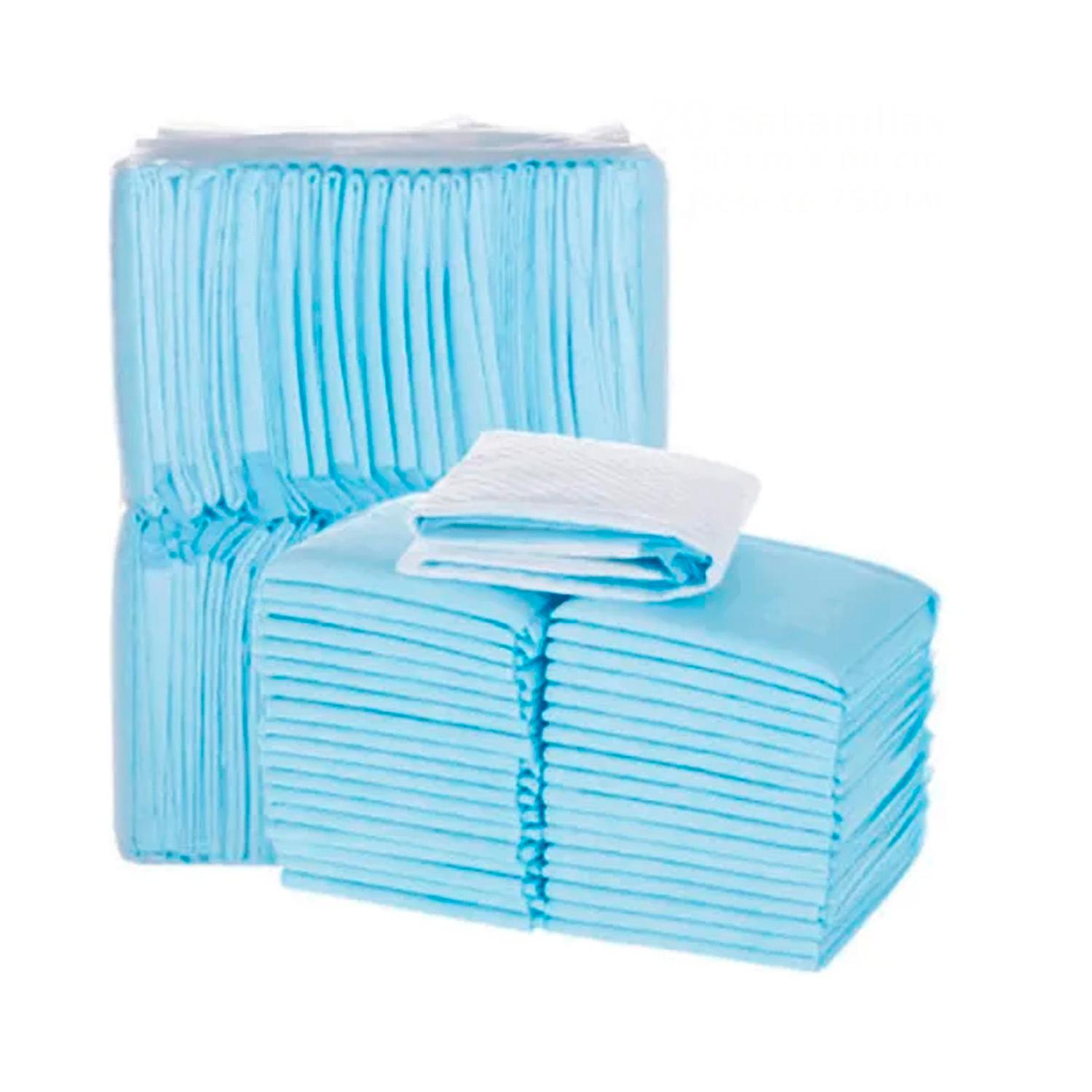 40 SABANILLAS ADULTO PROTECTOR CAMA 60X90 500ML - CELESTE - 1