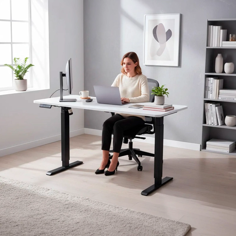 ESCRITORIO ELECTRICO REGULABLE ALTURA 120CM CHIC HOME - BLANCO - 4