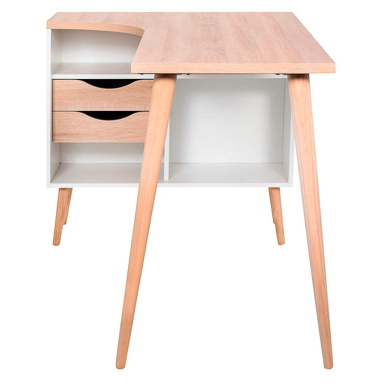 ESCRITORIO EN L CAJONES 145X81X75.8CM CHIC HOME - BLANCO - 4
