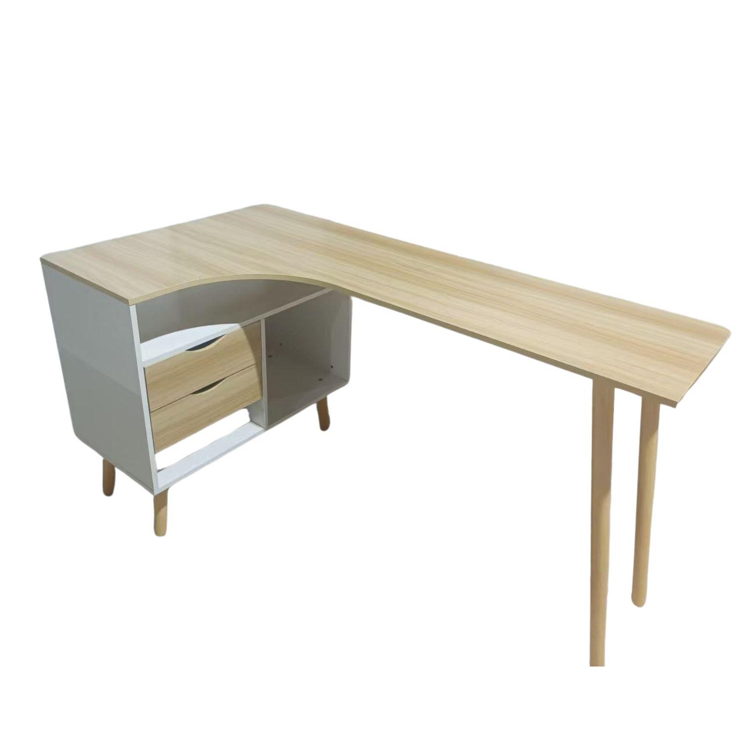 ESCRITORIO EN L CAJONES 145X81X75.8CM CHIC HOME - BLANCO - 6
