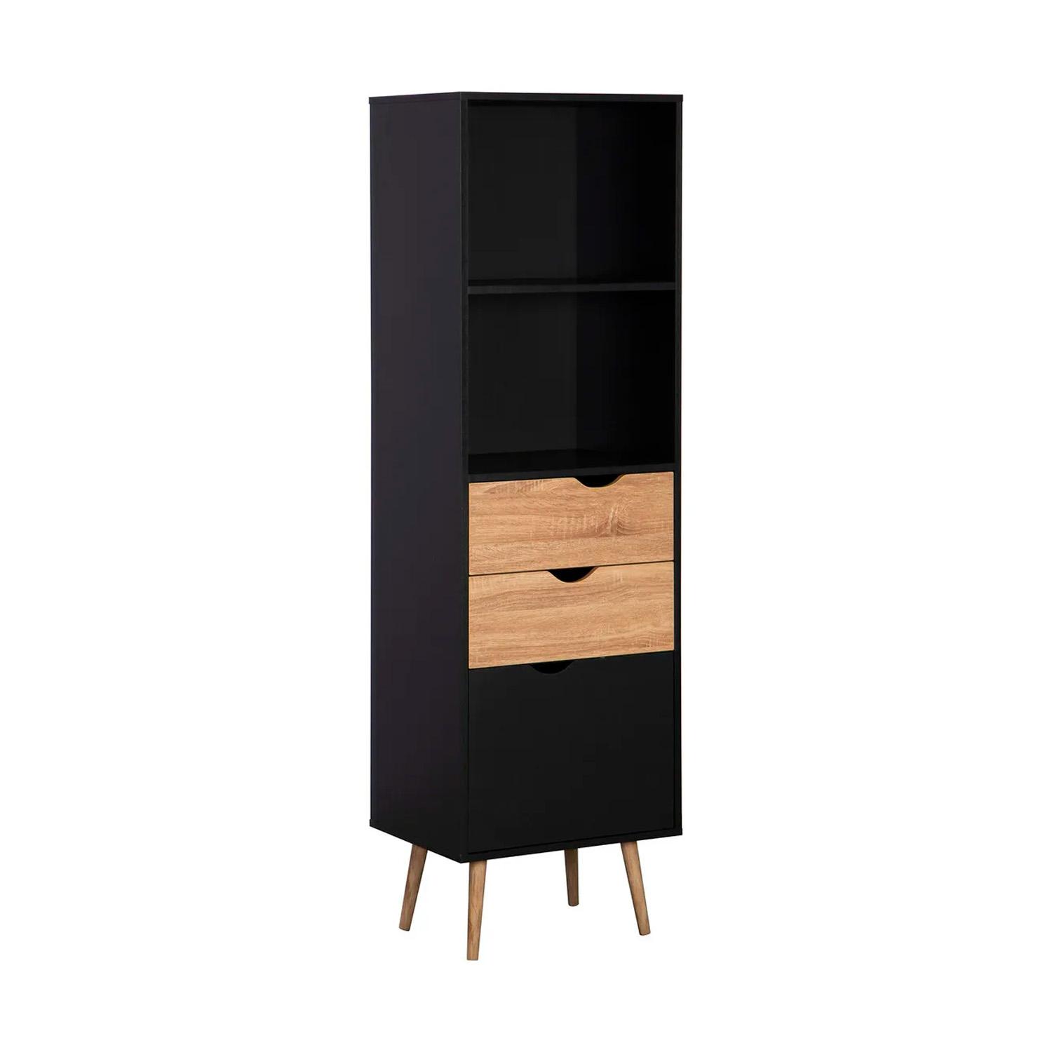 ESTANTE LIBRERO TOP CON CAJONES 171*50*39CM CHIC HOME - NEGRO - 1