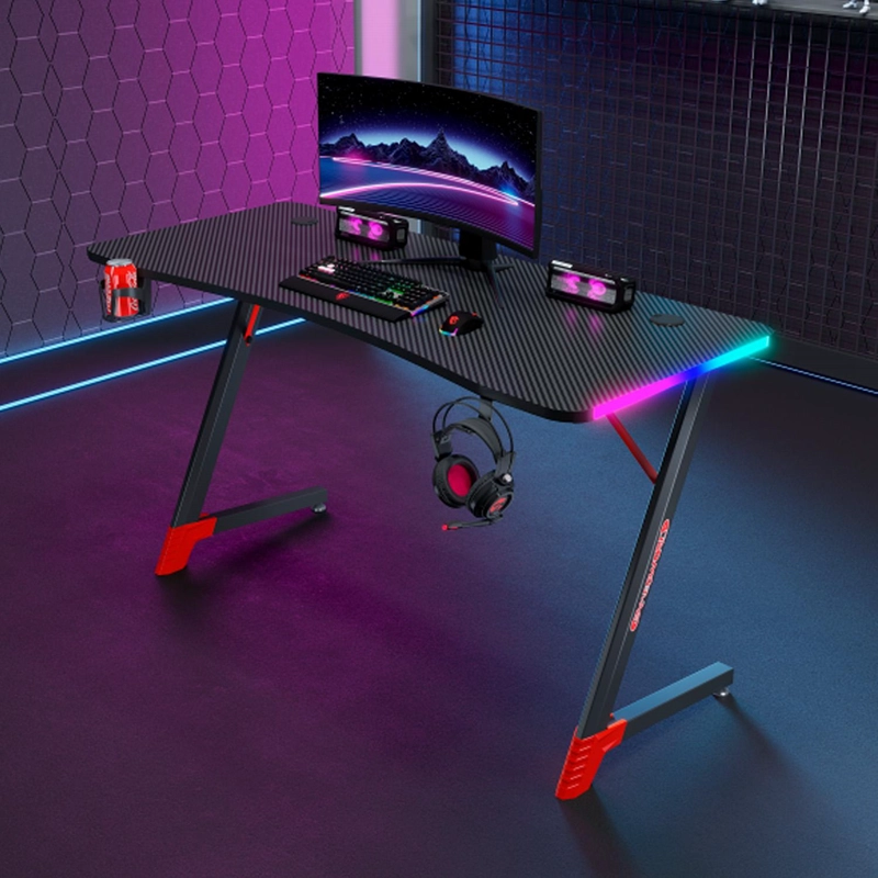 ESCRITORIO GAMER PROFESIONAL LUCES RGB 120CM CHIC HOME - NEGRO - 2