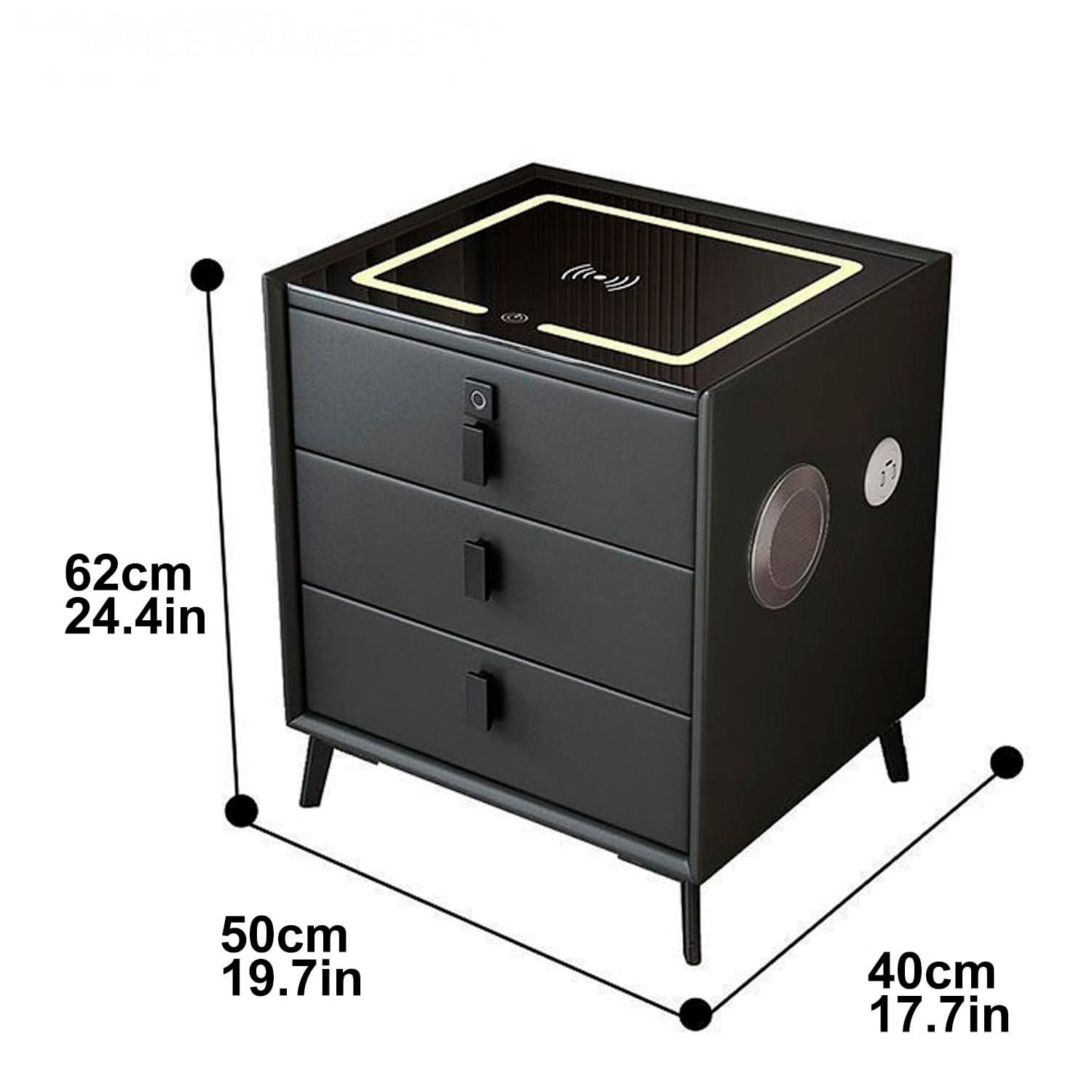 VELADOR CON CARGADOR INALAMBRICO, LED Y PARLANTES CHIC HOME - NEGRO - 3