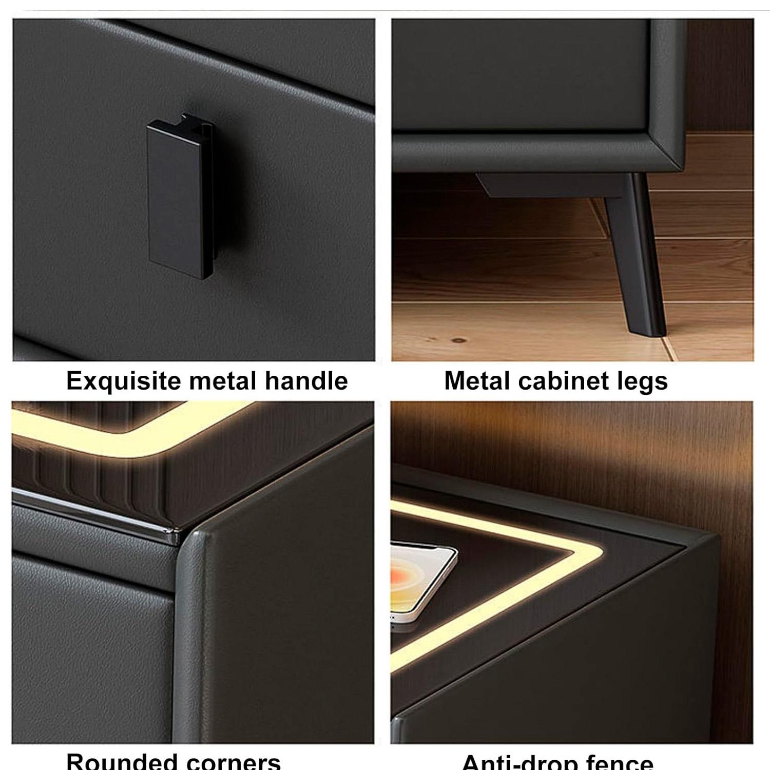 VELADOR CON CARGADOR INALAMBRICO, LED Y PARLANTES CHIC HOME - NEGRO - 8