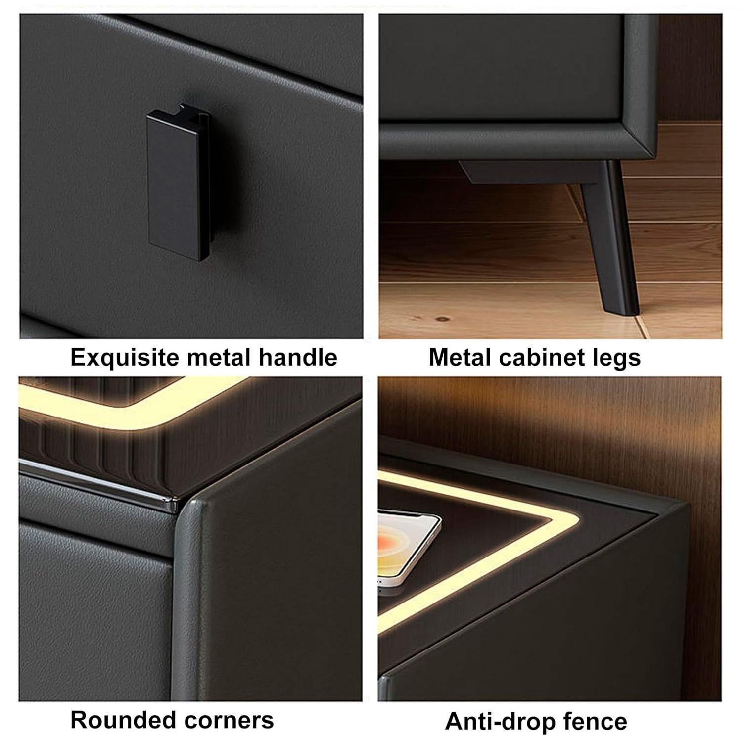 VELADOR CON CARGADOR INALAMBRICO, LED Y PARLANTES CHIC HOME - NEGRO - 9