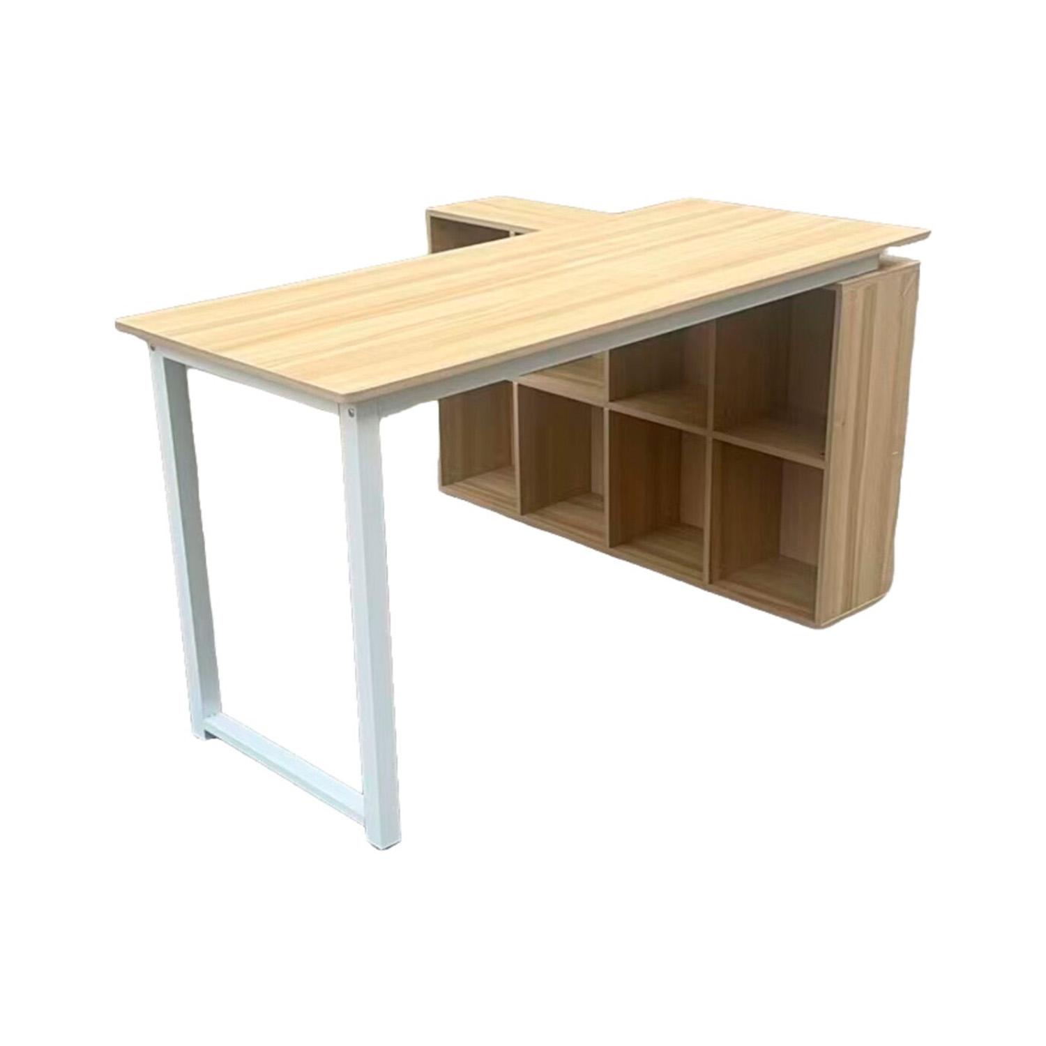 ESCRITORIO EN L CON ORGANIZADOR 140X120X75CM CHIC HOME - EN COLOR CAFE - 3