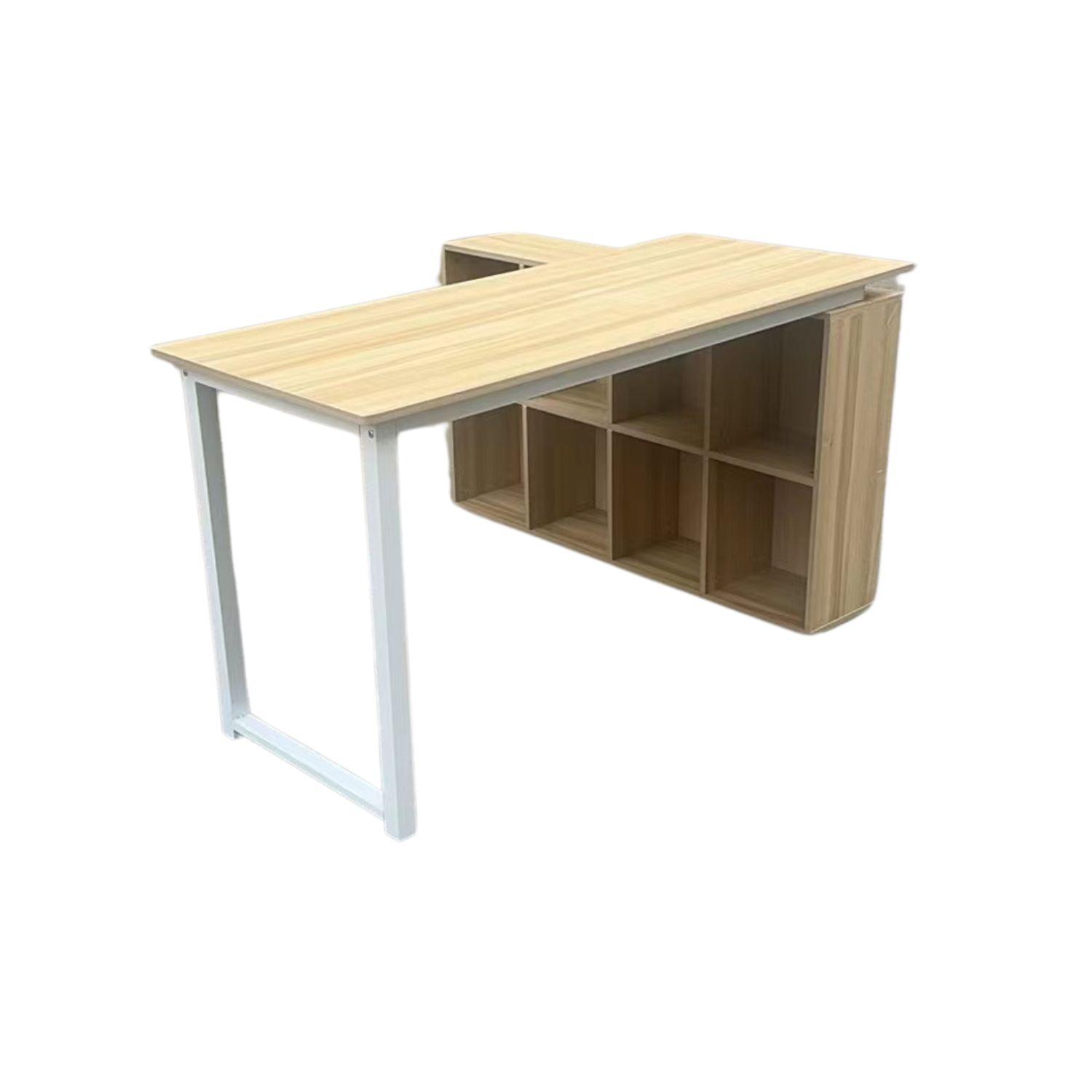 ESCRITORIO EN L CON ORGANIZADOR 140X120X75CM CHIC HOME - EN COLOR CAFE - 5