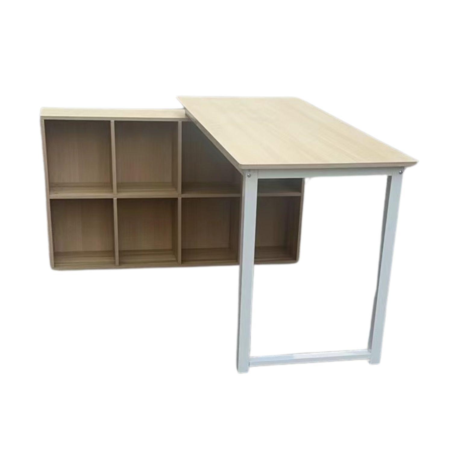 ESCRITORIO EN L CON ORGANIZADOR 140X120X75CM CHIC HOME - EN COLOR CAFE - 6