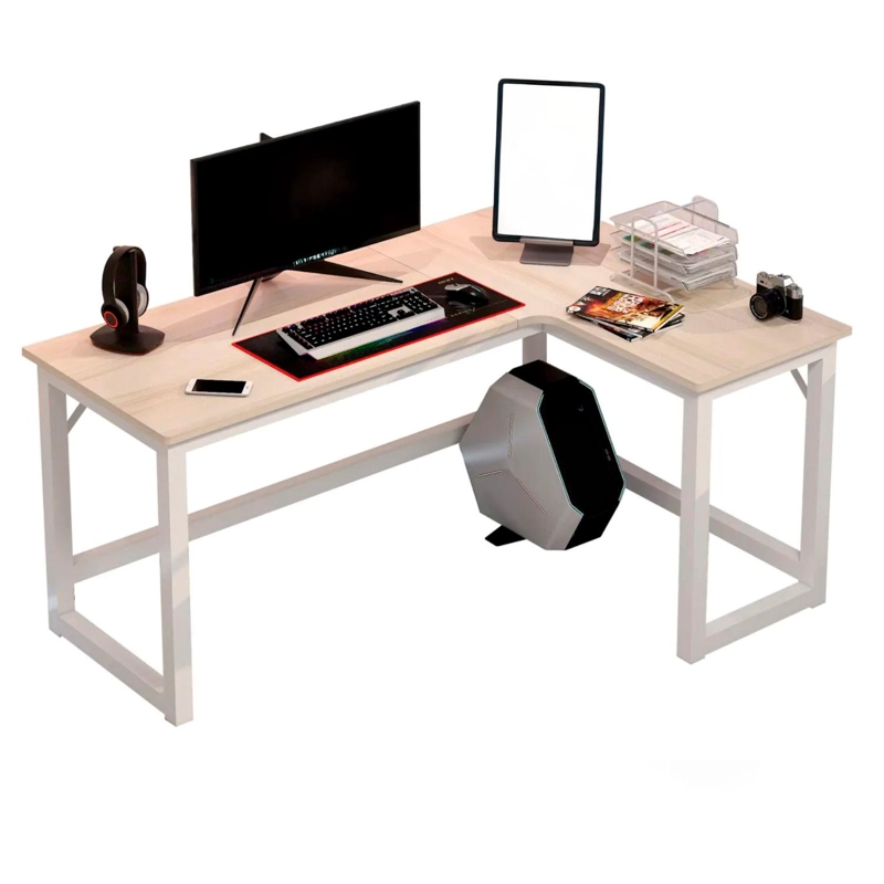 ESCRITORIO ESQUINERO FORMA L OFICINA 140X60X75CM CHIC HOME - BLANCO