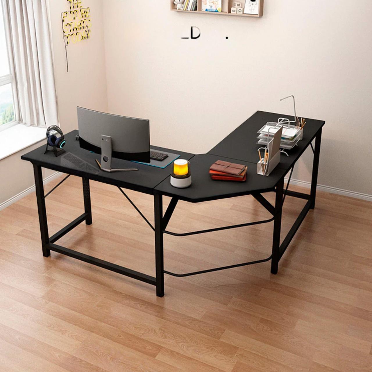 ESCRITORIO EN L PARA OFICINA 150X115X75CM CHIC HOME MODERNO Y AMPLIO - BLANCO - 4