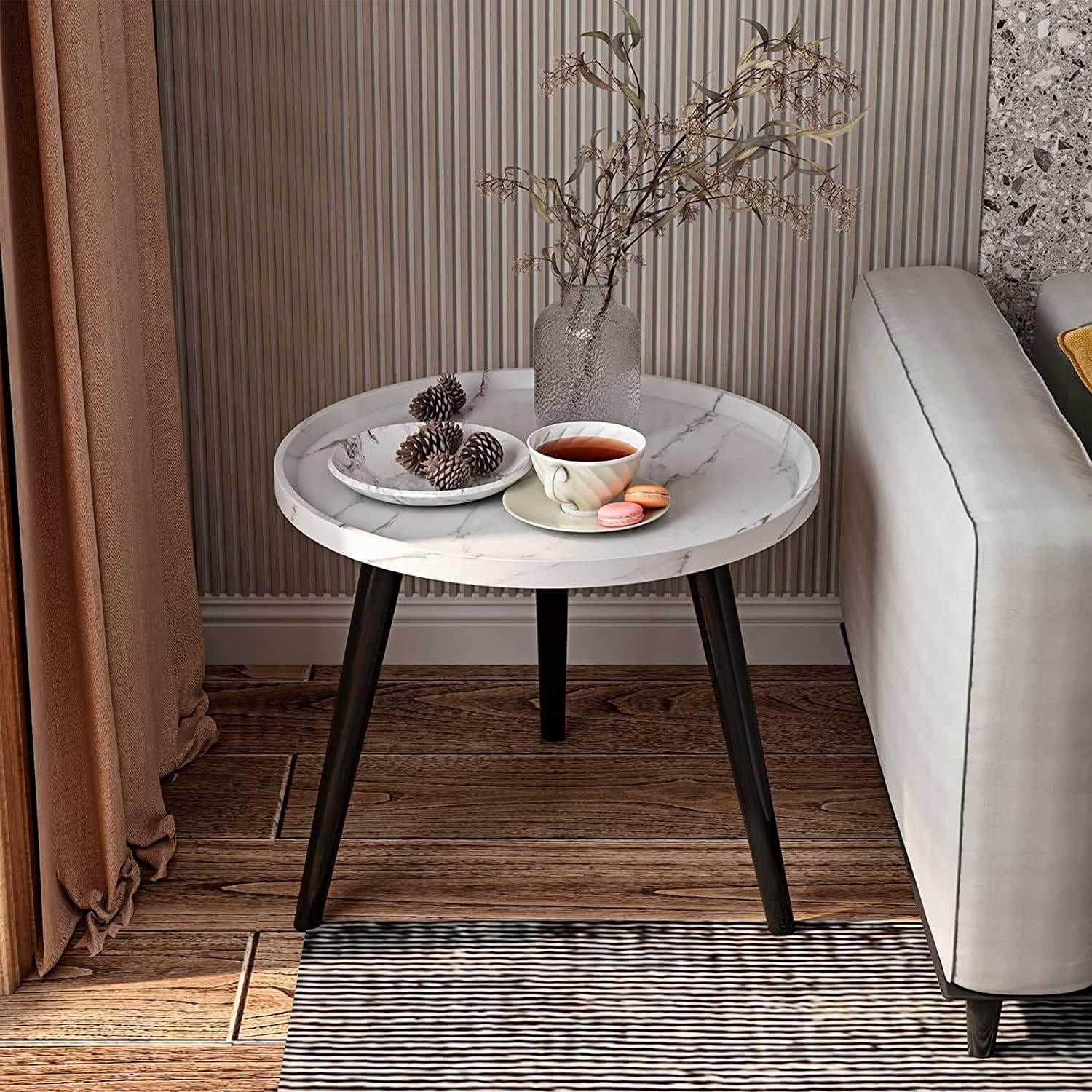 JUEGO DE MESA DE CENTRO OVALADA NEGRO 80+50CM CHIC HOME - NEGRO - 3