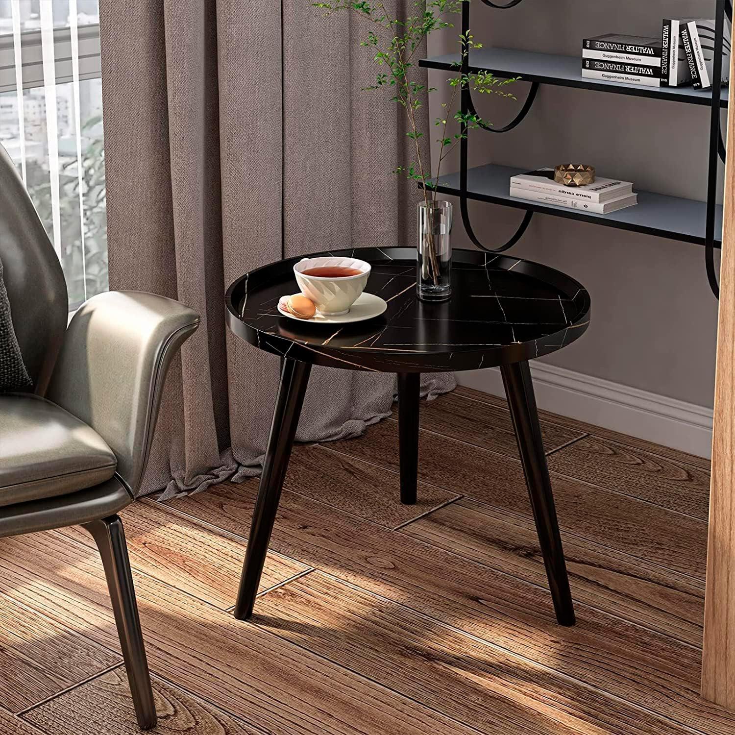 JUEGO DE MESA DE CENTRO OVALADA NEGRO 80+50CM CHIC HOME - NEGRO - 4