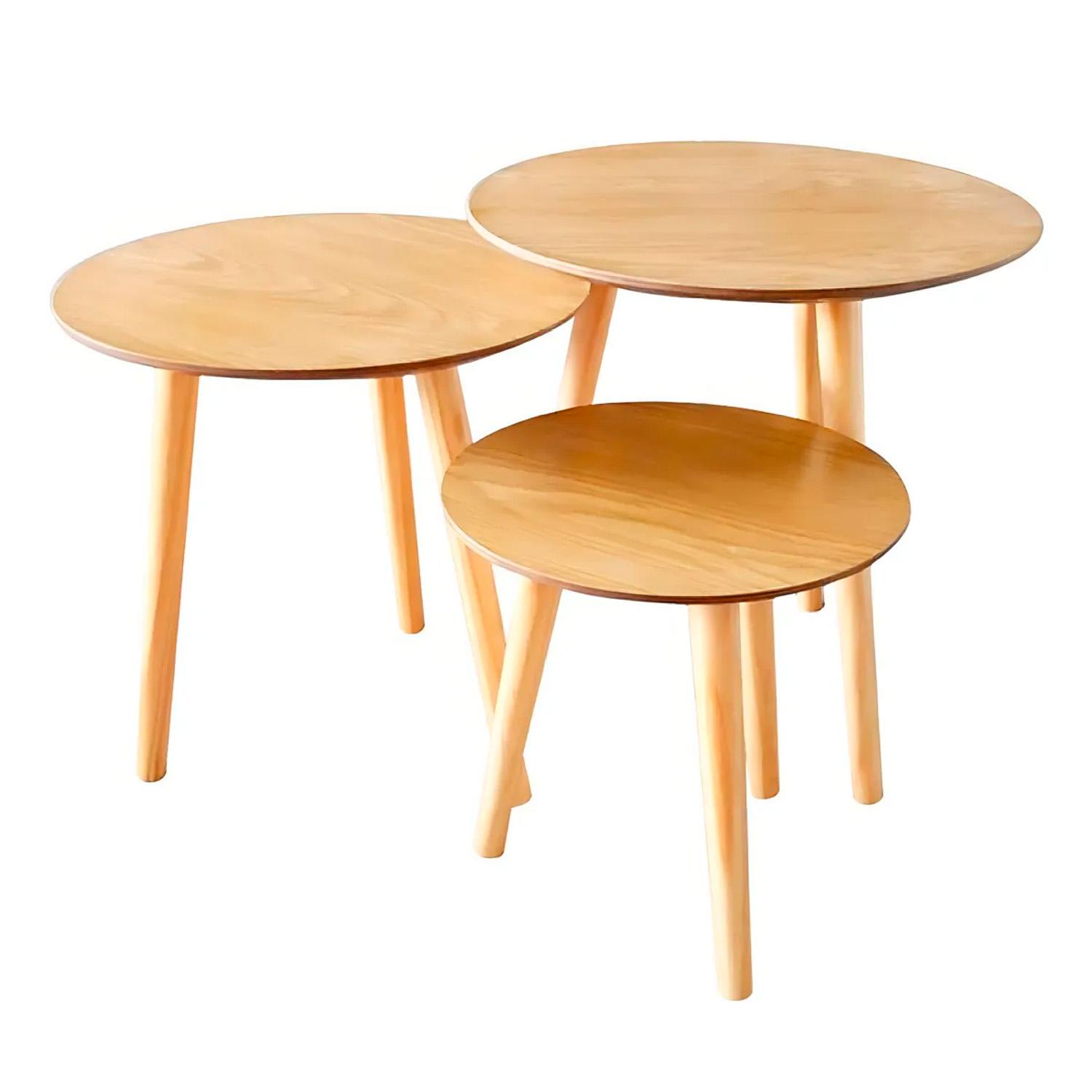 JUEGO DE MESAS DE CENTRO 50+40+32 CM CHIC HOME - NEGRO