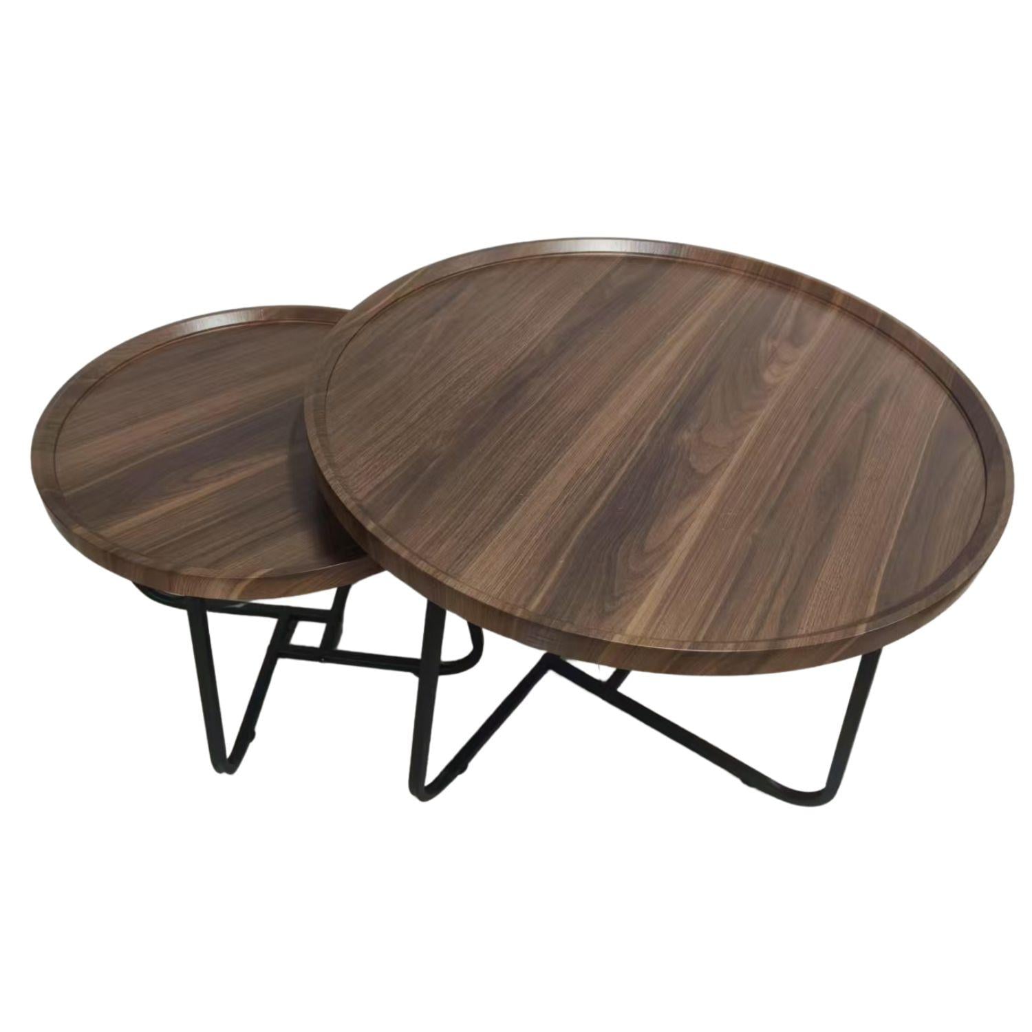 JUEGO MESA DE CENTRO LIVING 80+60CM COLOR MADERA CHIC HOME - CAFE - 5