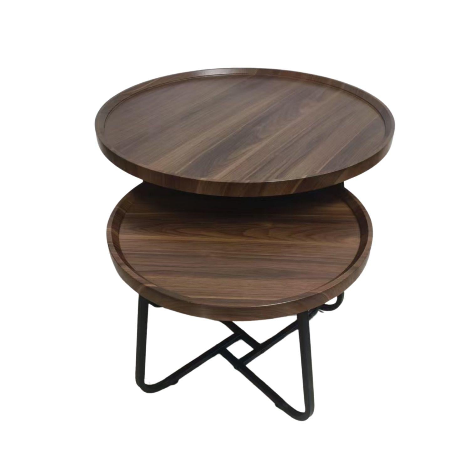 JUEGO MESA DE CENTRO LIVING 80+60CM COLOR MADERA CHIC HOME - CAFE - 6