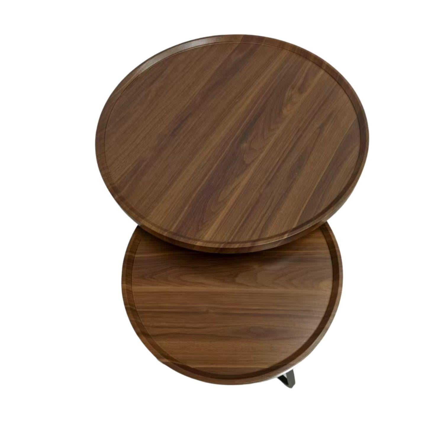 JUEGO MESA DE CENTRO LIVING 80+60CM COLOR MADERA CHIC HOME - CAFE - 7