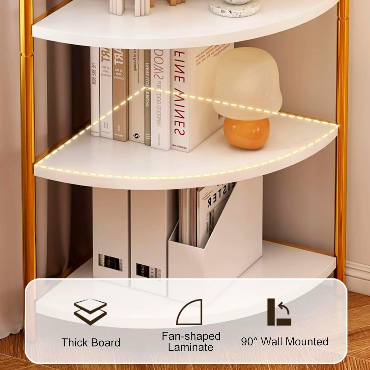 LIBRERO ORGANIZADOR ESQUINERO 173X40X40CM CHIC HOME - BLANCO - 4