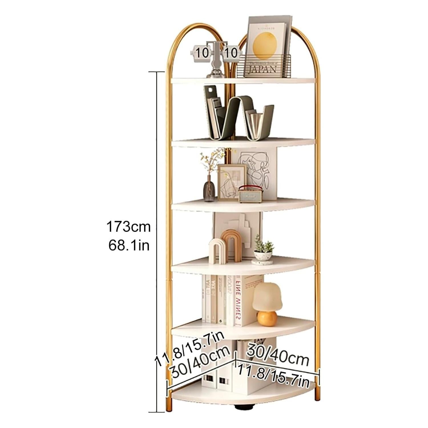LIBRERO ORGANIZADOR ESQUINERO 173X40X40CM CHIC HOME - BLANCO - 5