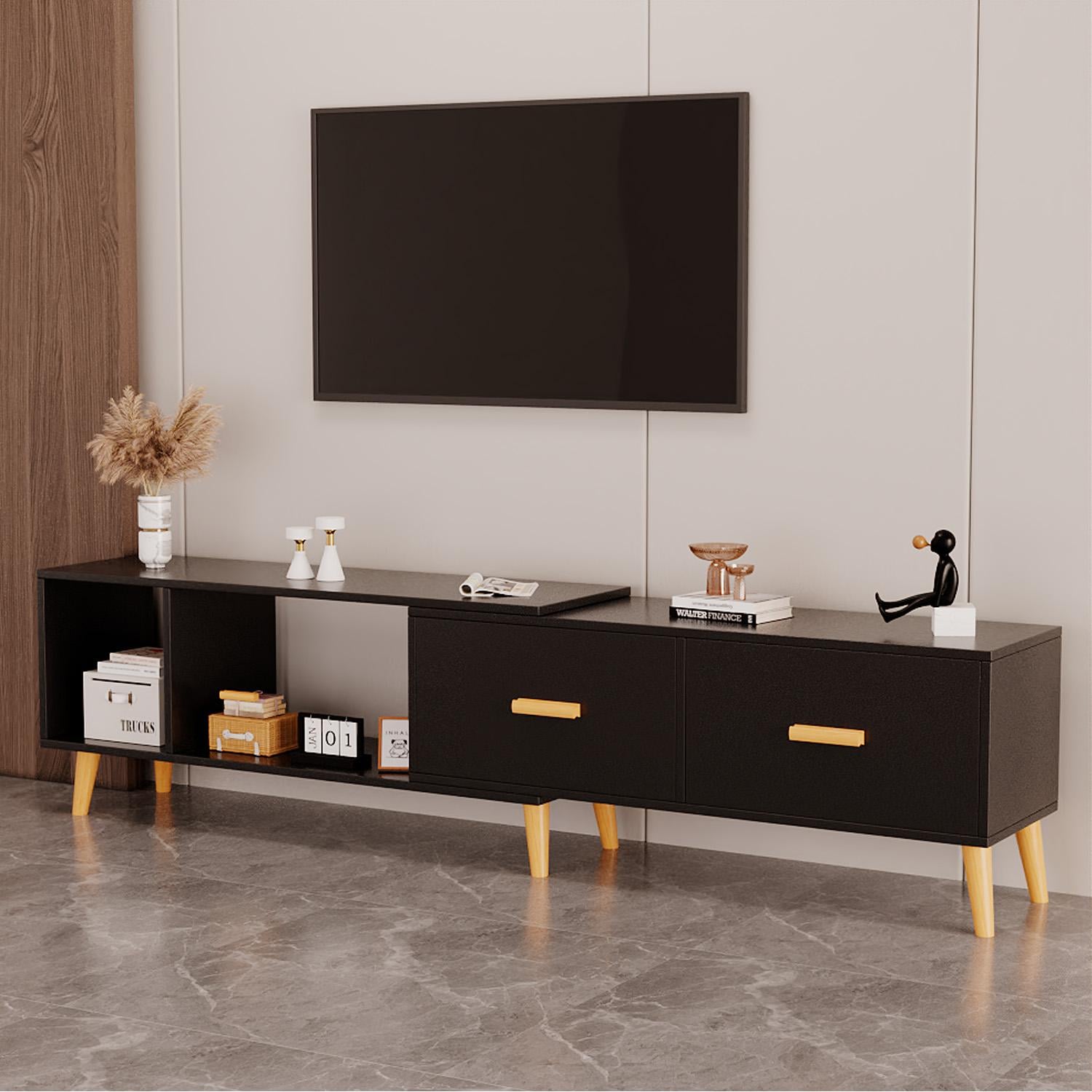 RACK TV EXTENSIBLE 198-120X40X30CM CHIC HOME - NEGRO - 2