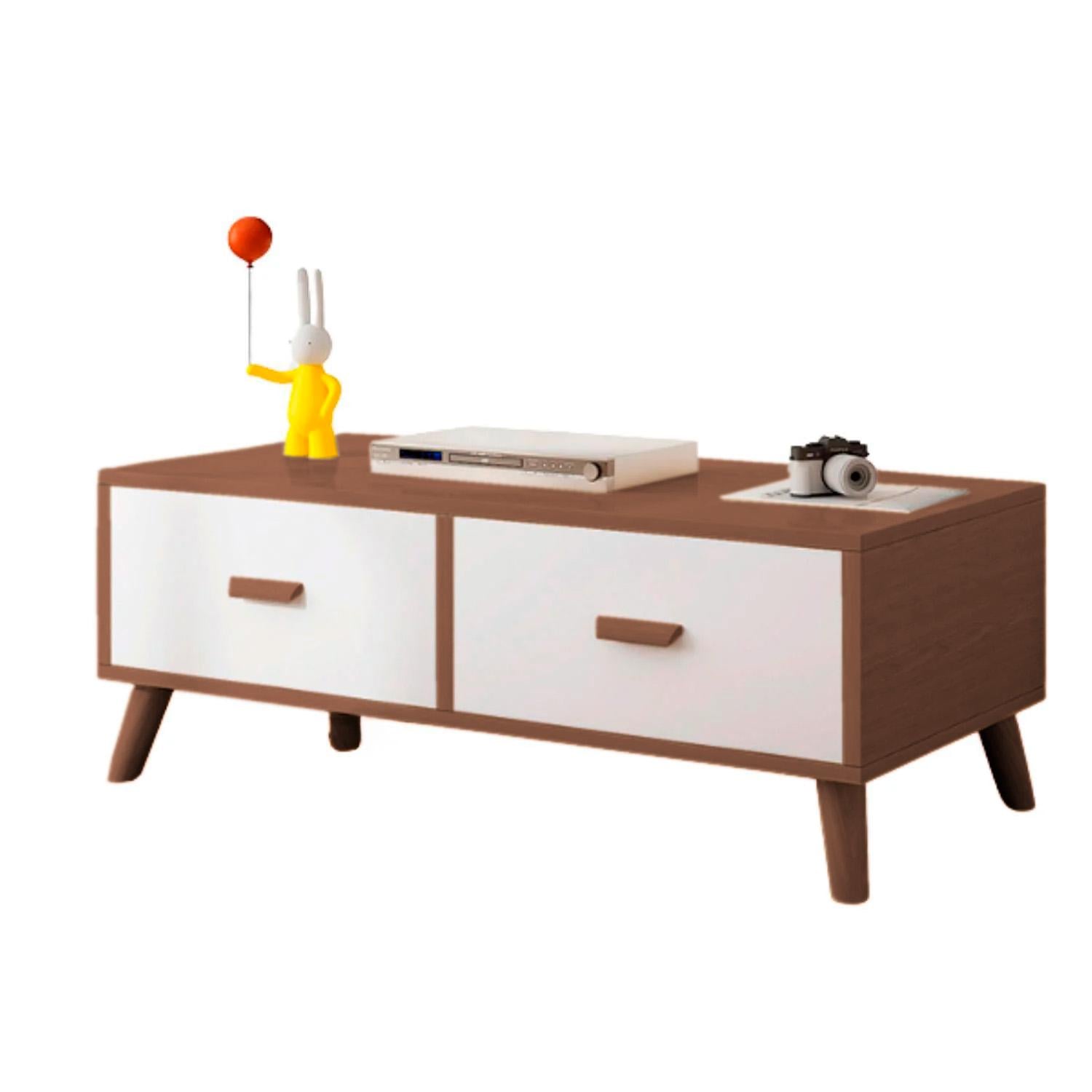 RACK TV 2 CAJONES 100X30X40CM CHIC HOME - CAFE - 1