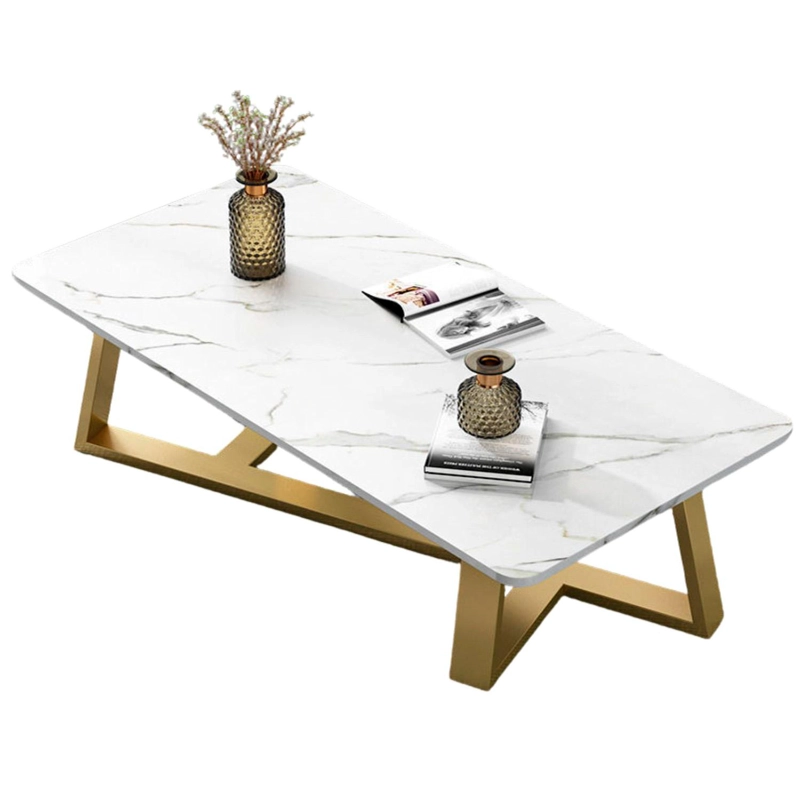 MESA CENTRO RECTANGULAR DISEÑO MARMOL CHICHOME - BLANCO - 1