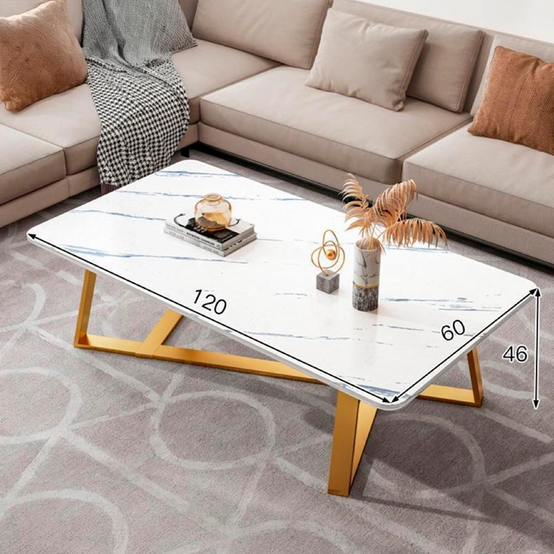 MESA CENTRO RECTANGULAR DISEÑO MARMOL CHICHOME - BLANCO - 2