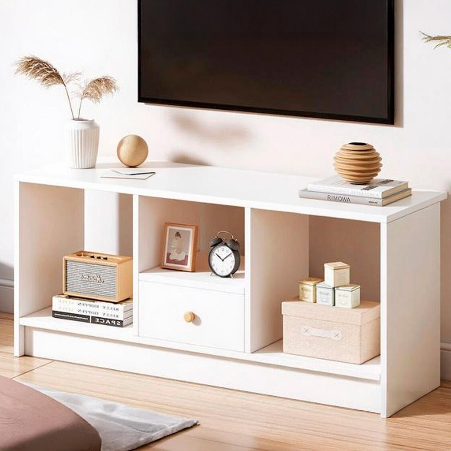 RACK TV CAJON 90X30X40CM CHIC HOME - BLANCO - 2