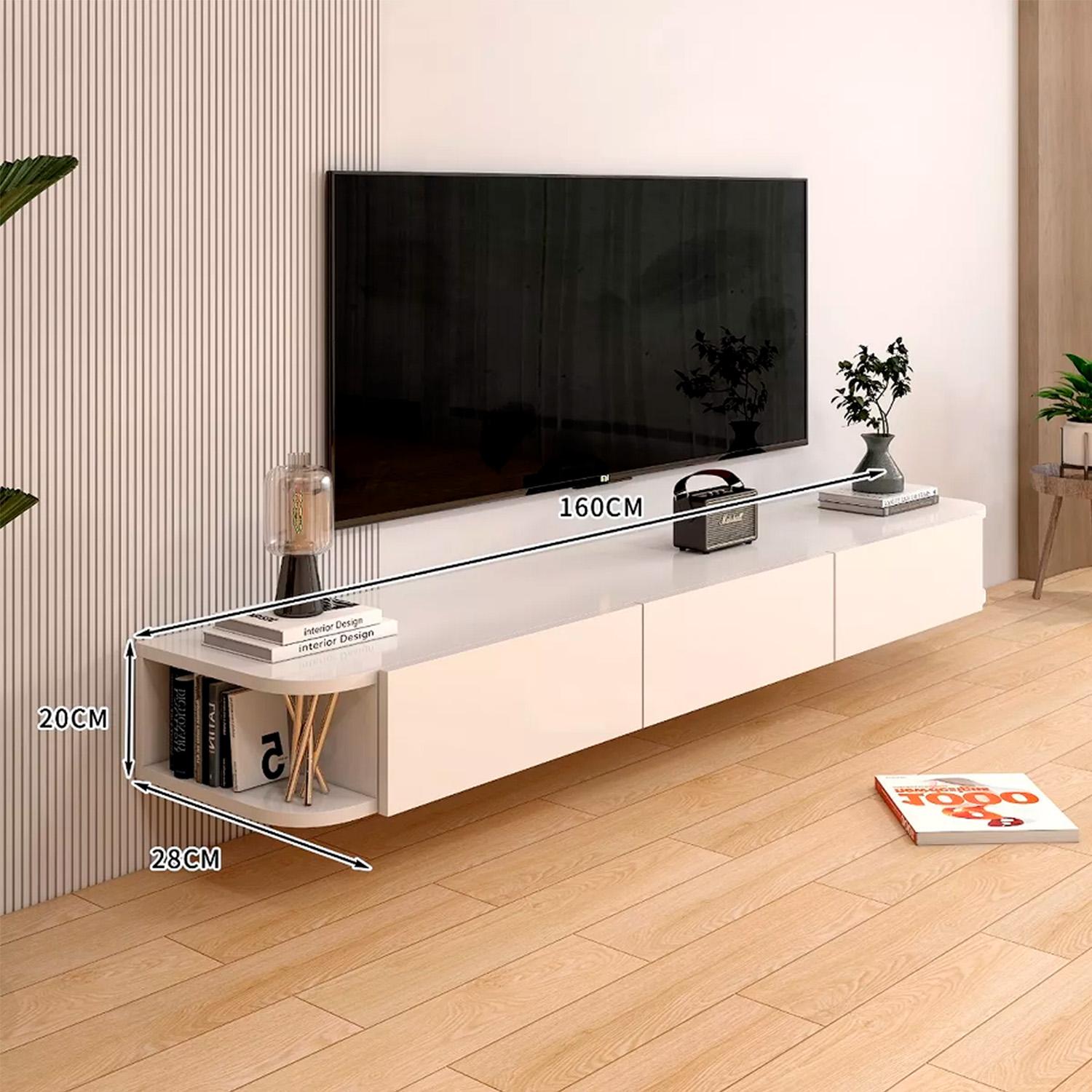 RACK TV FLOTANTE/AEREO 160X28X20CM CHIC HOME - BLANCO - 3