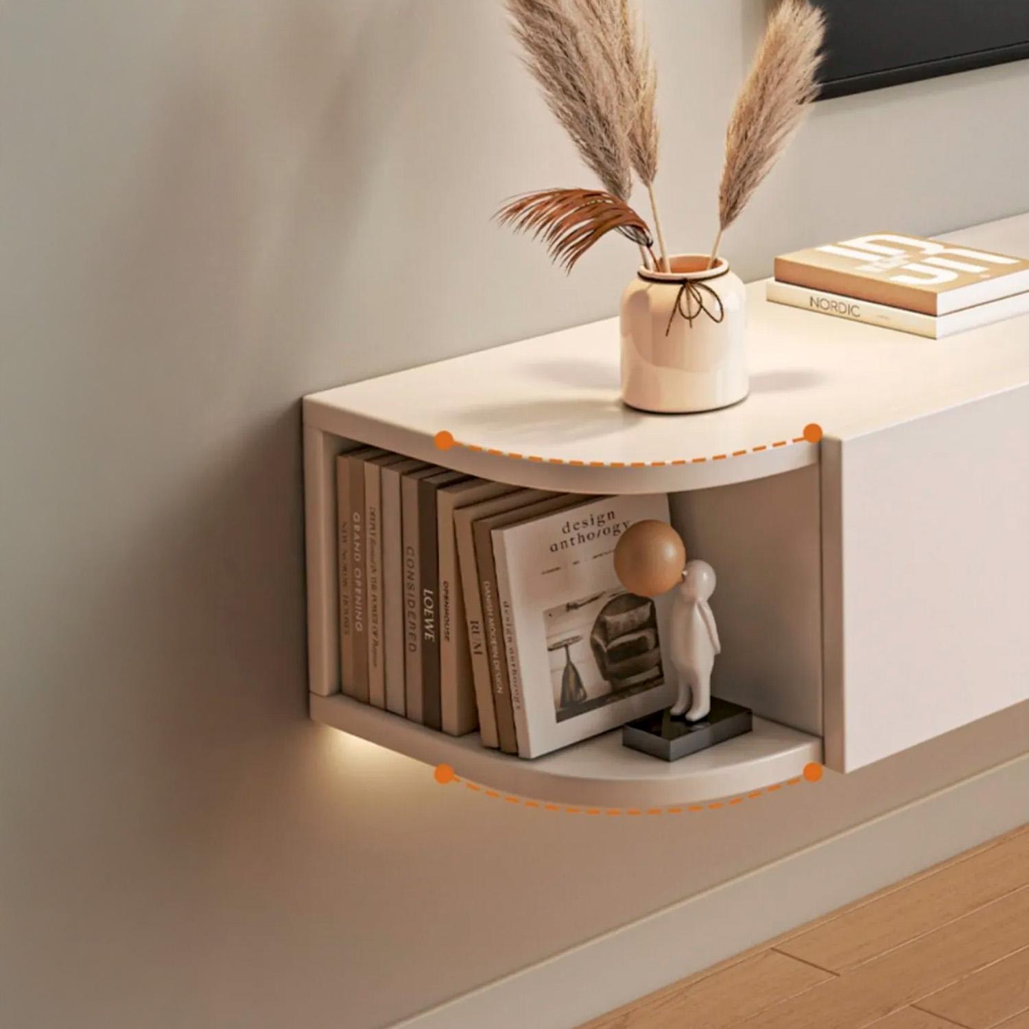 RACK TV FLOTANTE/AEREO 160X28X20CM CHIC HOME - BLANCO - 4