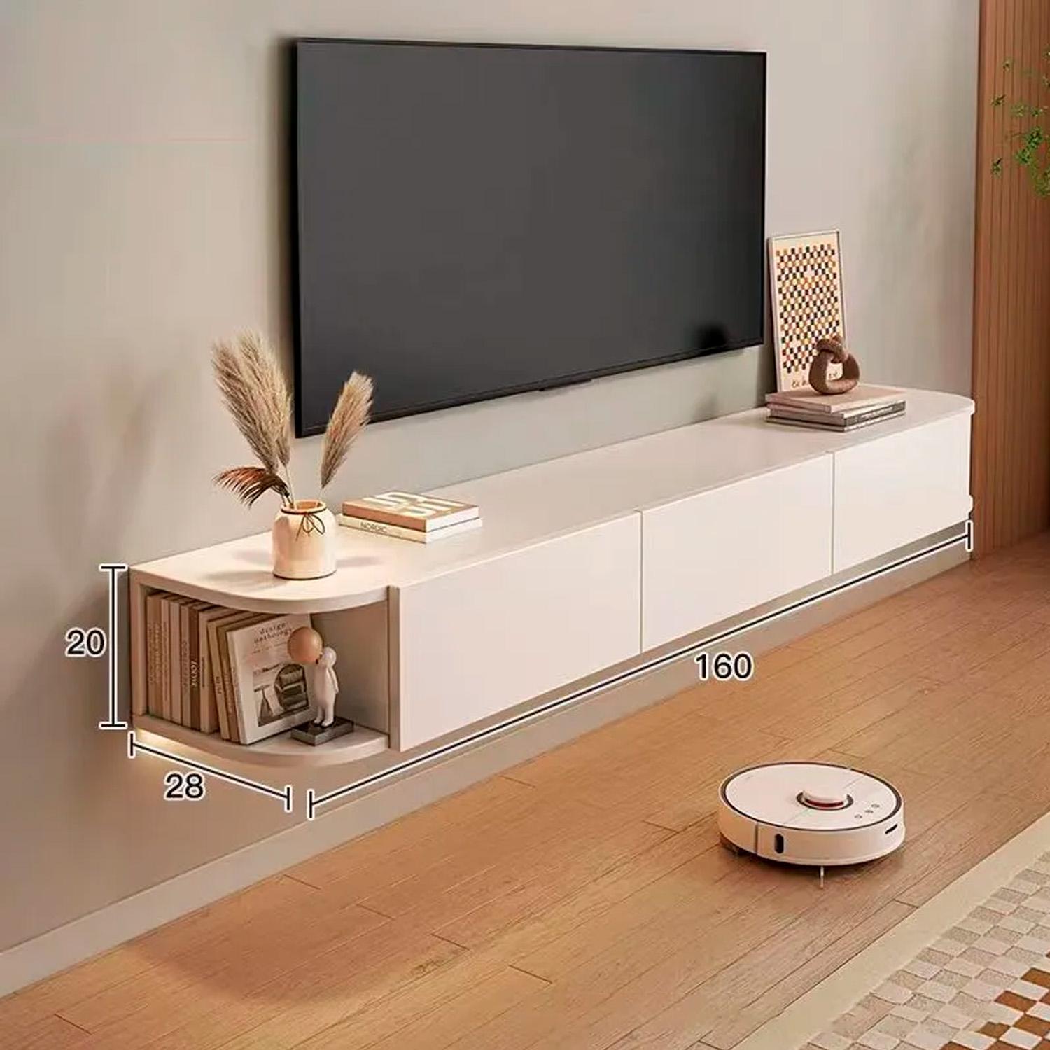 RACK TV FLOTANTE/AEREO 160X28X20CM CHIC HOME - BLANCO - 5