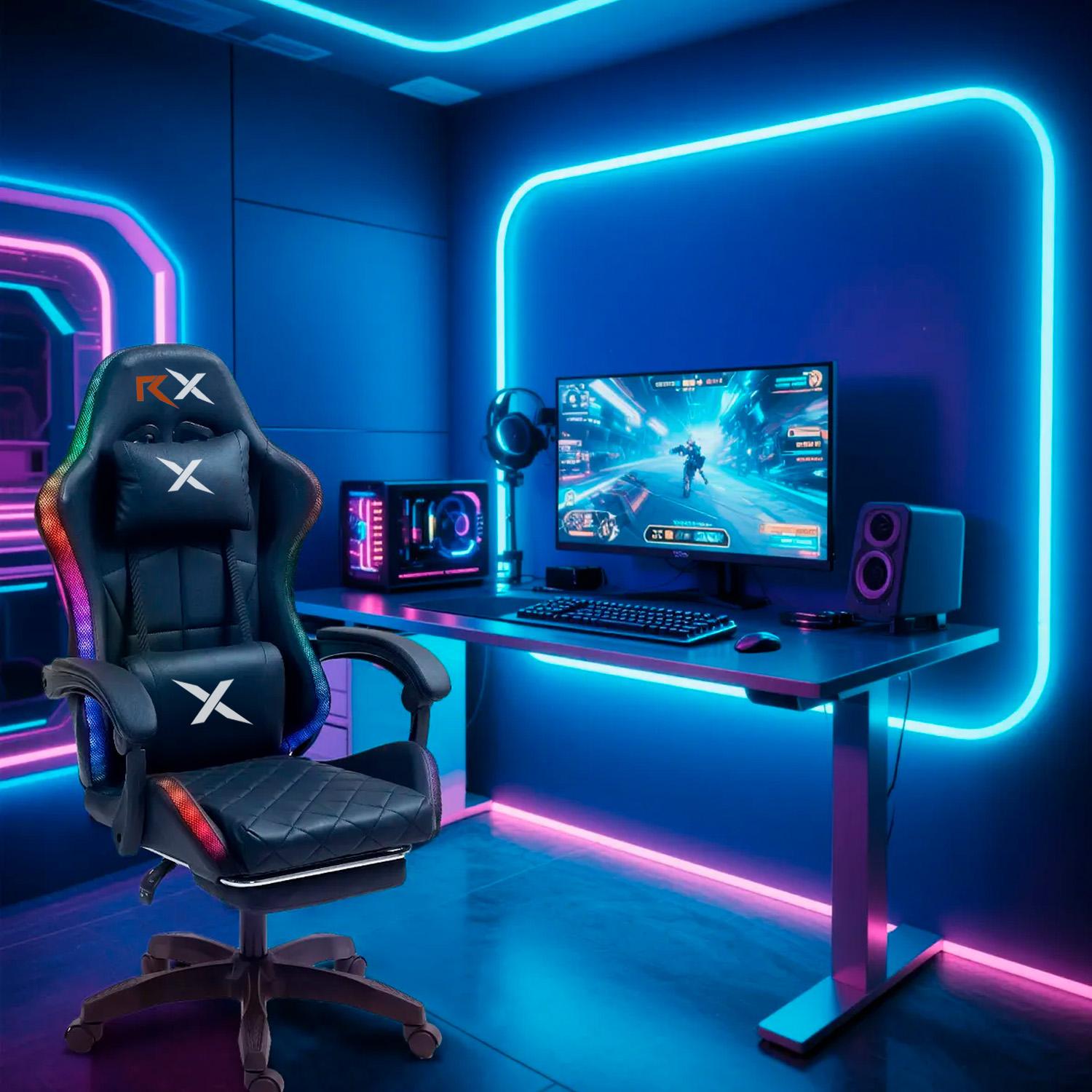 SILLA GAMER RGB RECLINABLE REPOSAPIE S SILLA GAMING + CONTROL - 2