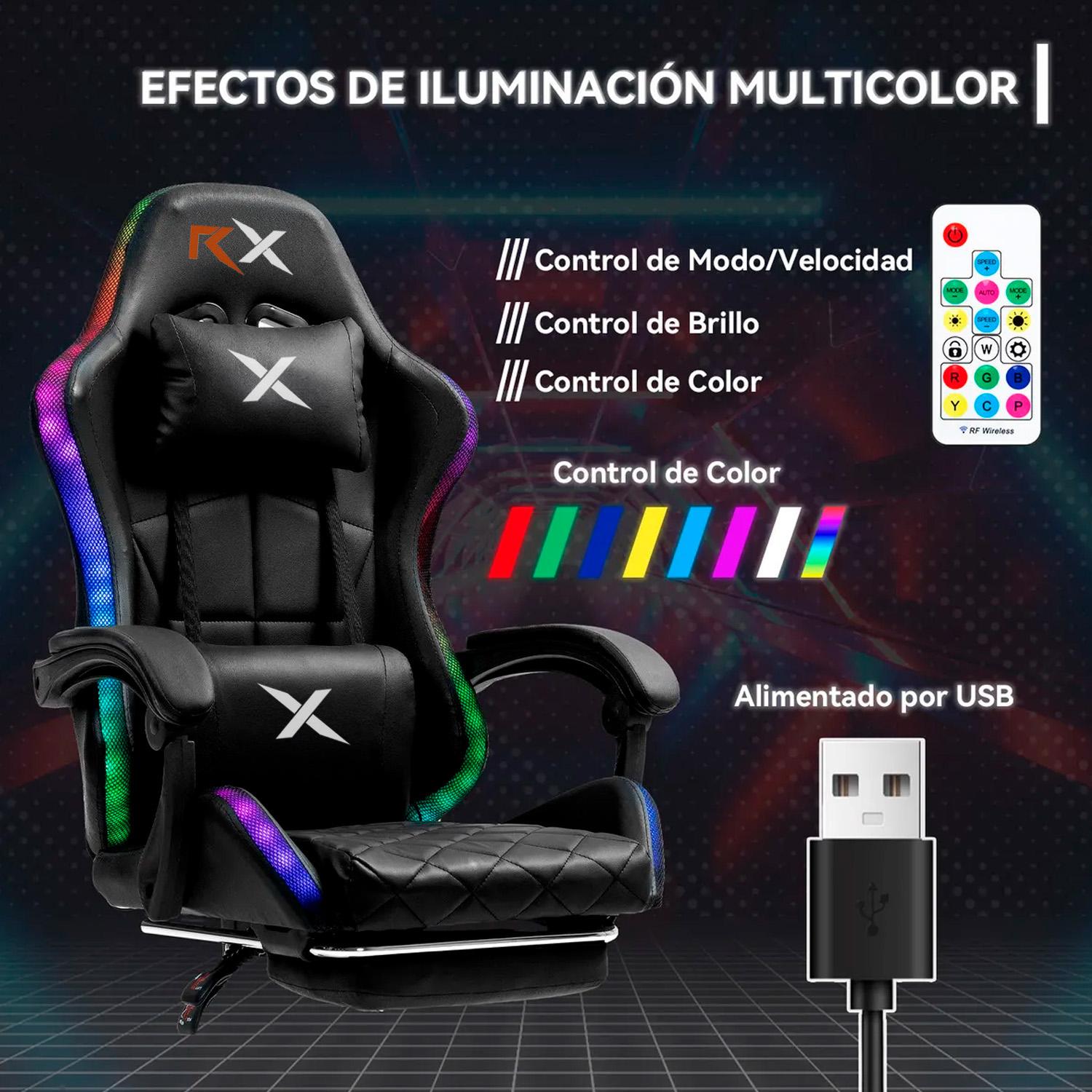 SILLA GAMER RGB RECLINABLE REPOSAPIE S SILLA GAMING + CONTROL - 4