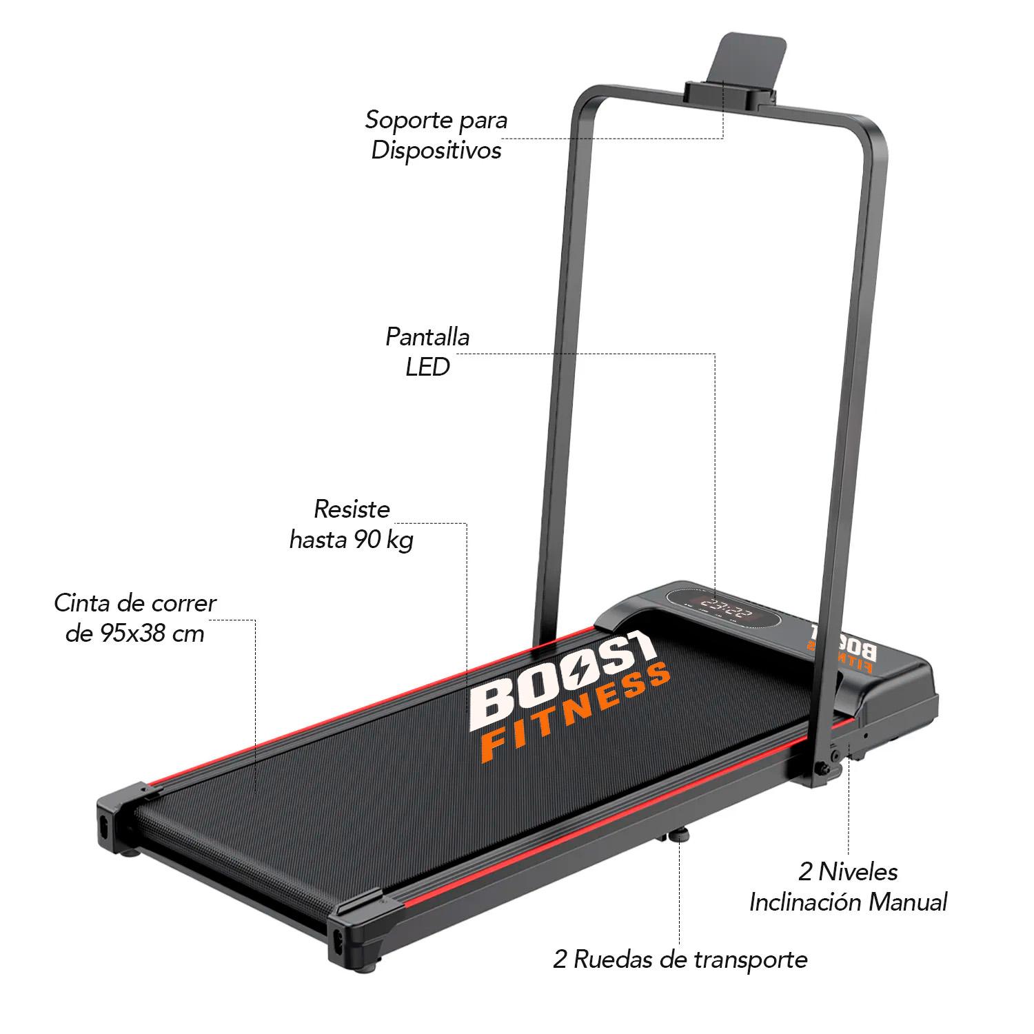 TROTADORA BOOST FITNESS  LED 2.0HP 10KM/HR F7 3007 - 7