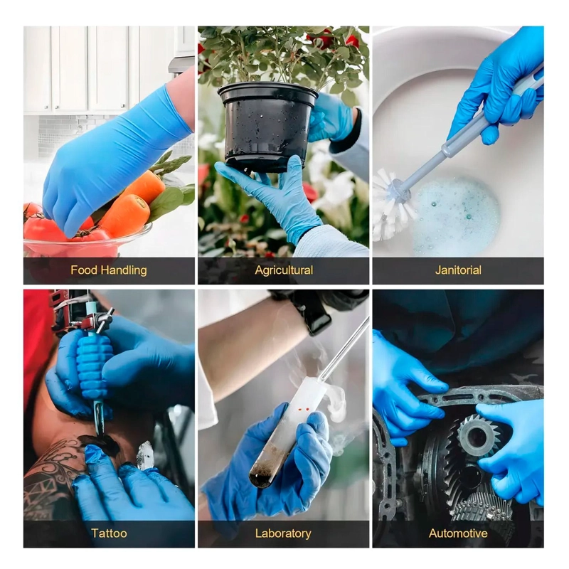 GUANTES DE NITRILO TALLAS S, M, L, XL COLORES NOVACURE - AZUL - M - 5