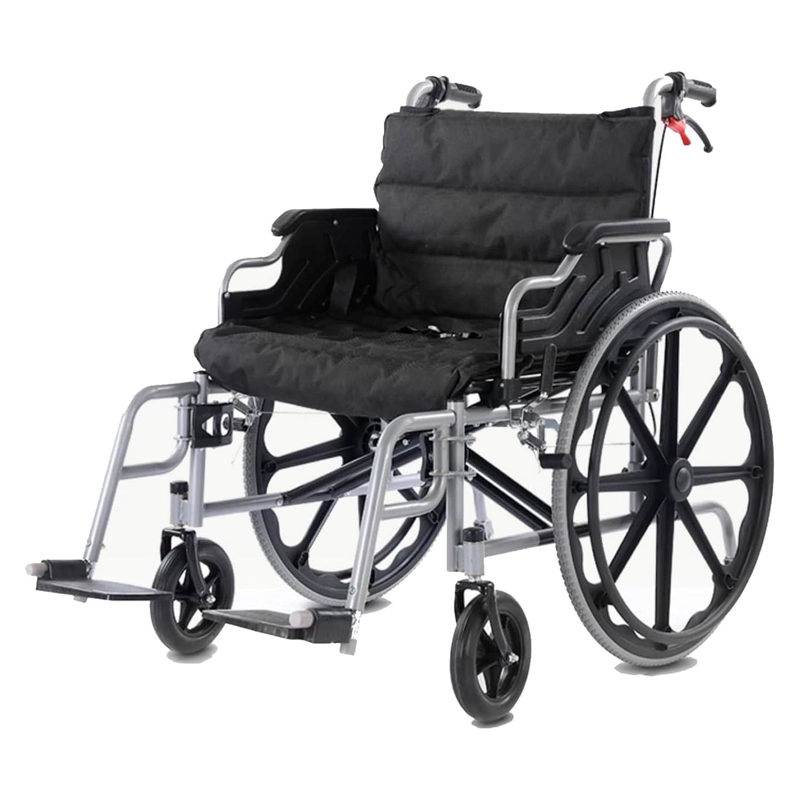 SILLA DE RUEDAS BARIATRICA 55 CM REFORZADA - NEGRO - 1