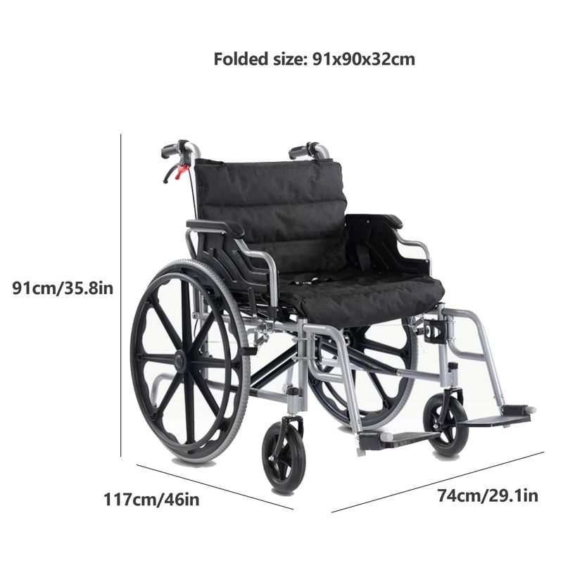 SILLA DE RUEDAS BARIATRICA 55 CM REFORZADA - NEGRO - 3
