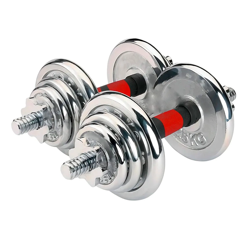 SET DE MANCUERNAS CROMADAS AJUSTABLES 20 KG MALETIN COLOR CROMADO BOOST FITNESS - 3