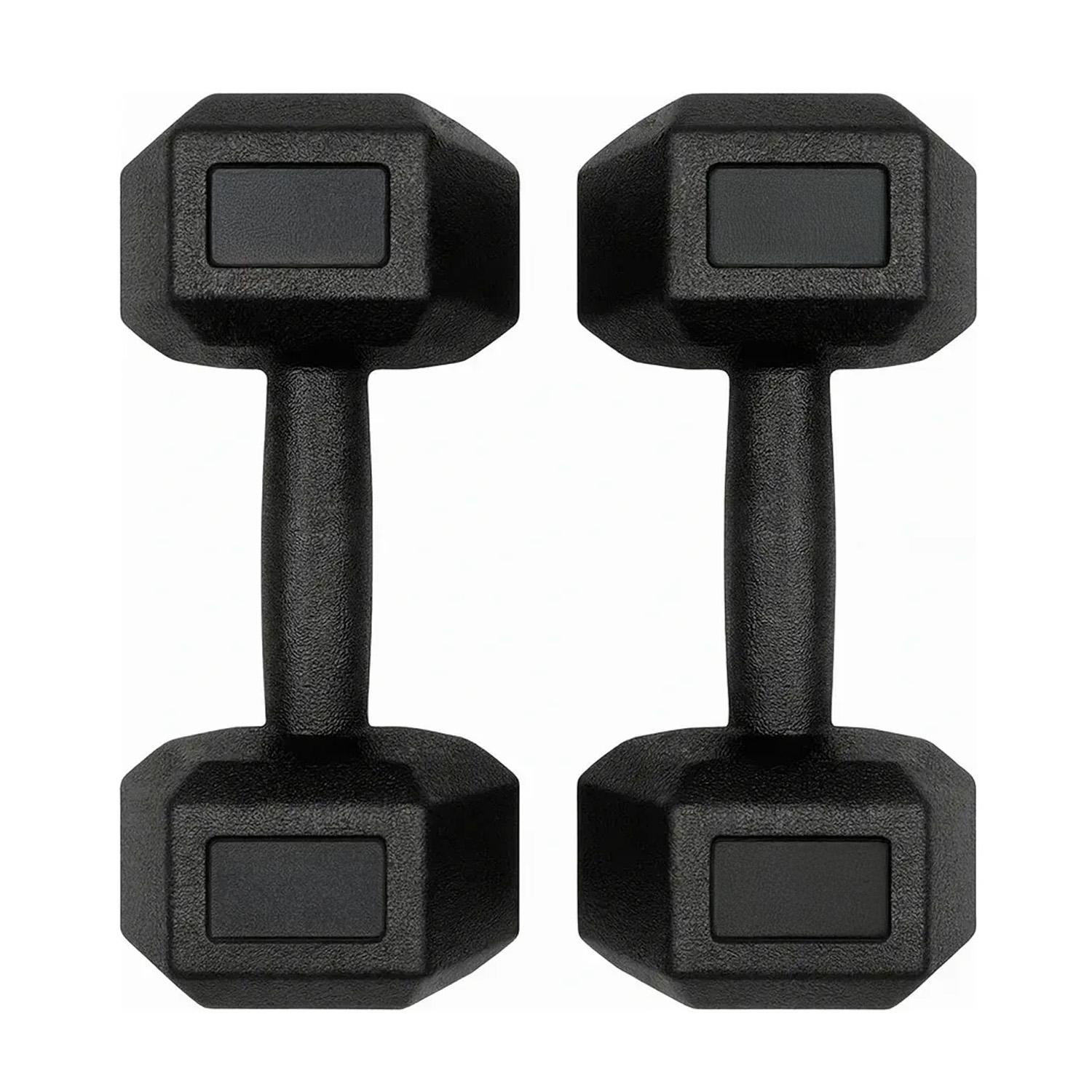 PAR MANCUERNAS HEXAGONALES CAUCHO 10 KG BOOST FITNESS - NEGRO - 8